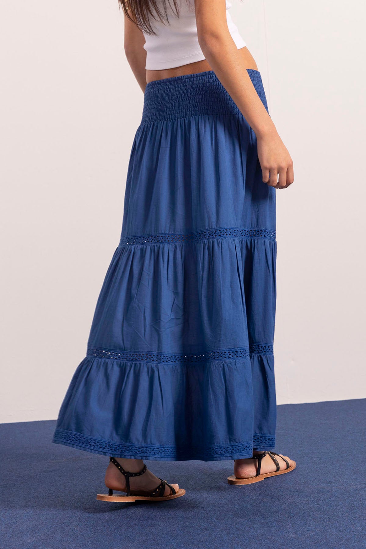 ROYAL BLUE TEEN LONG FLYING SKIRT