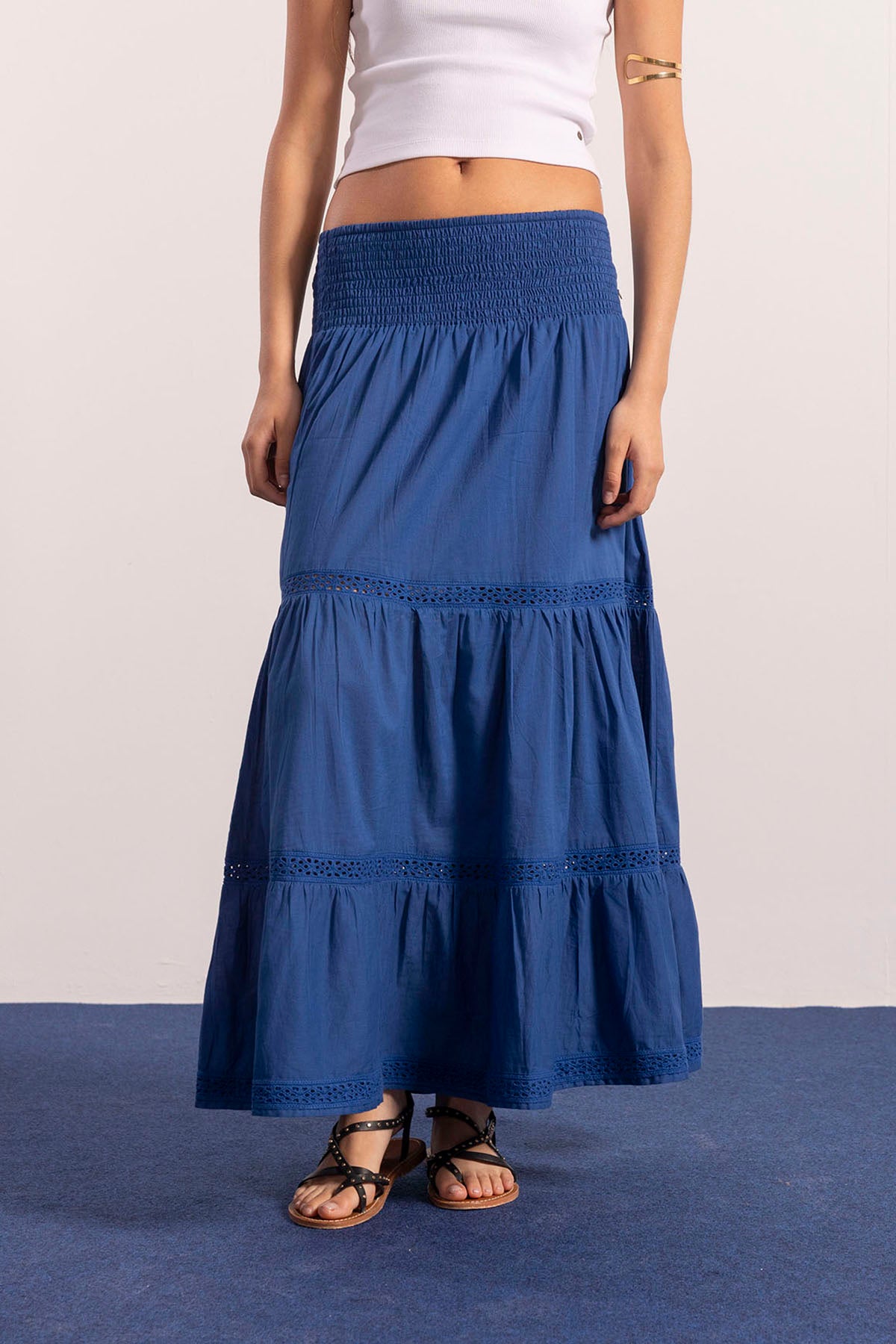 ROYAL BLUE TEEN LONG FLYING SKIRT