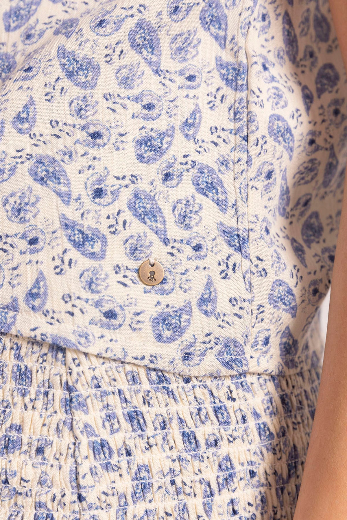 TOP TEEN TULIPÁN ESTAMPADO PAISLEY AZUL ROYAL