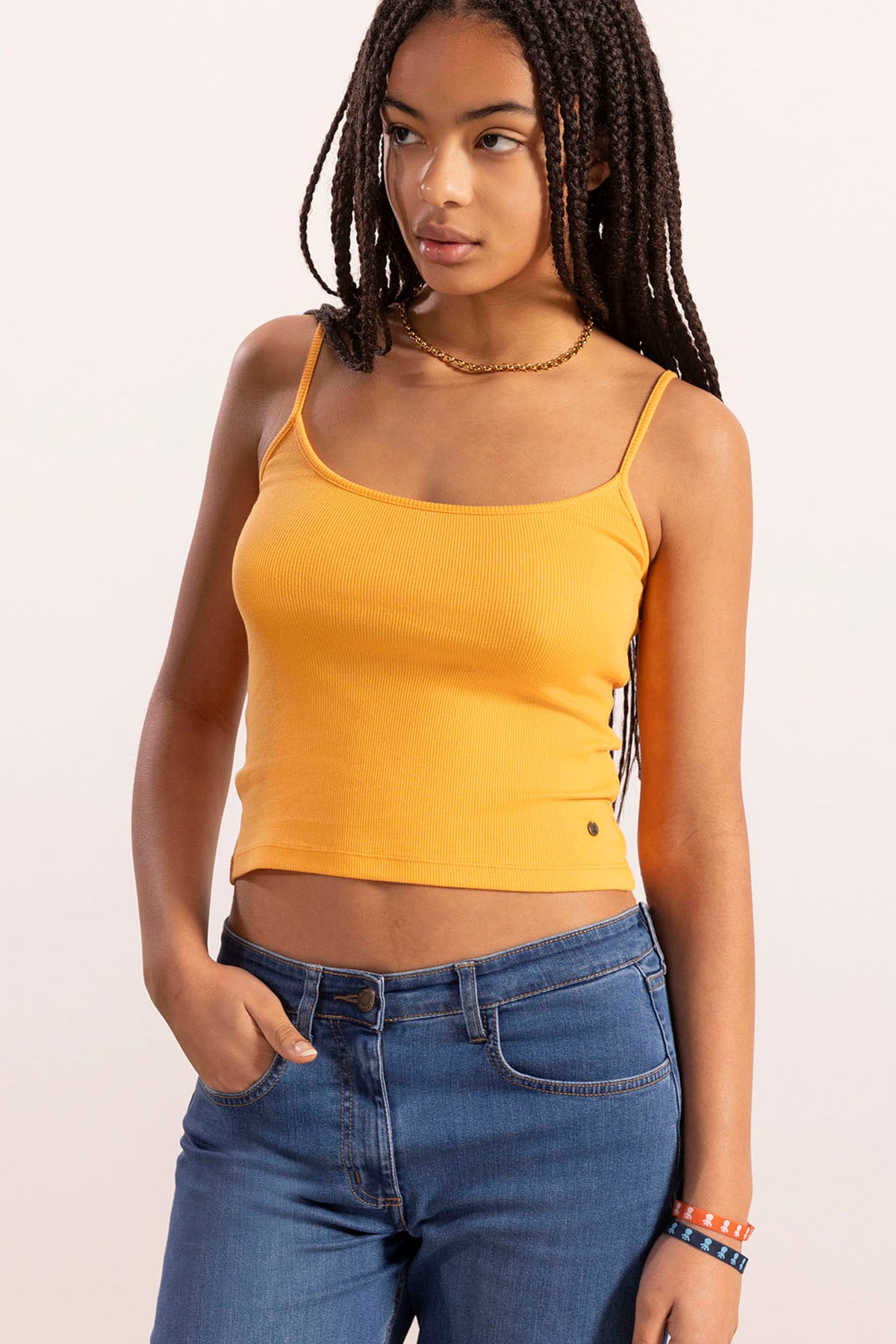 DELAVÉ BASIC ORANGE STRAPS TOP ADOLESCENTE
