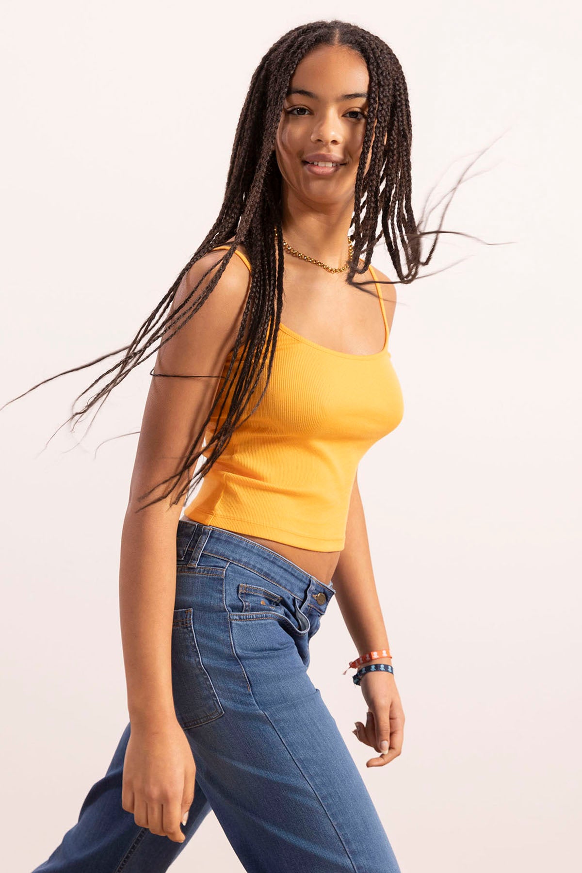 DELAVÉ BASIC ORANGE STRAPS TOP ADOLESCENTE