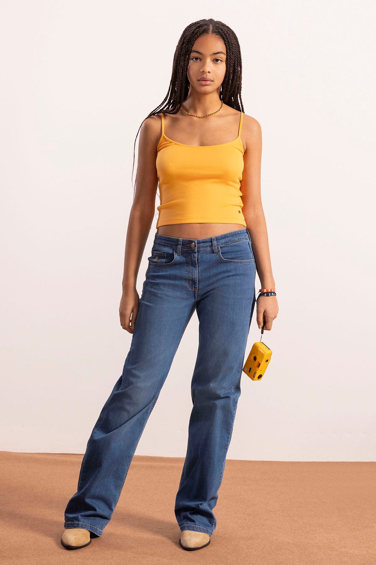 DELAVÉ BASIC ORANGE STRAPS TOP ADOLESCENTE