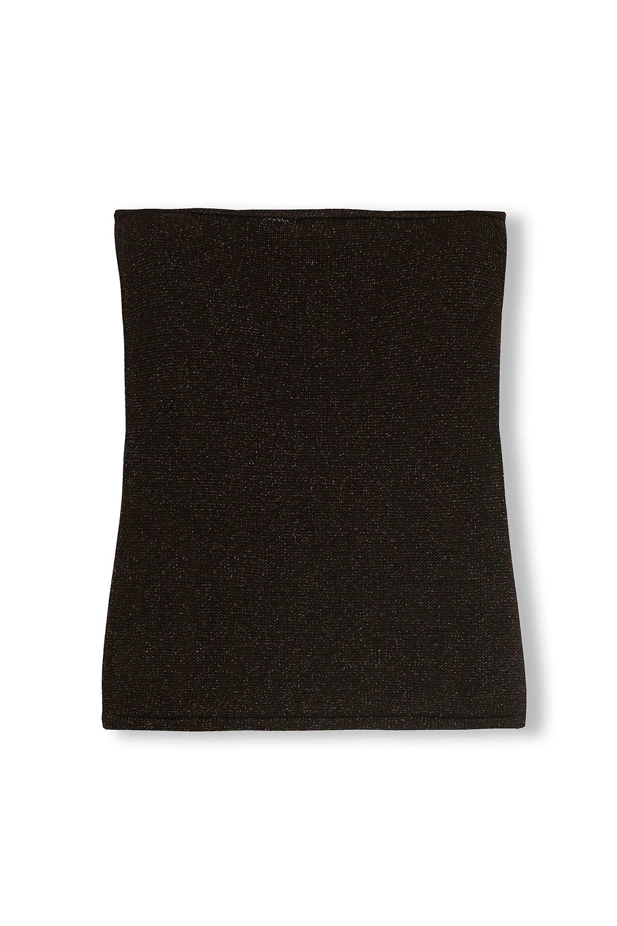 Blusa de malha adolescente franzida com lurex preto