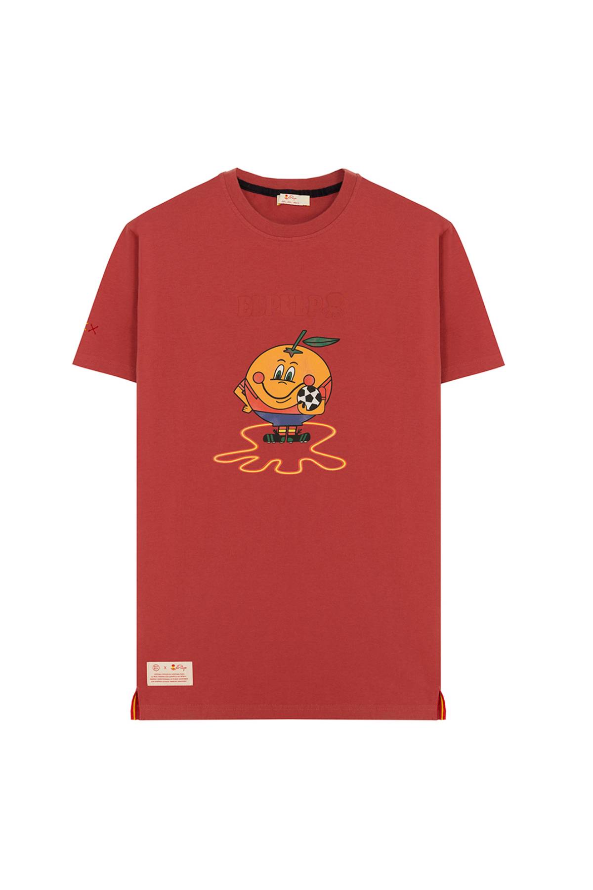 CAMISETA NIÑO ESTAMPADO ELPULPO Y NARANJITO ROJO DELAVÉ
