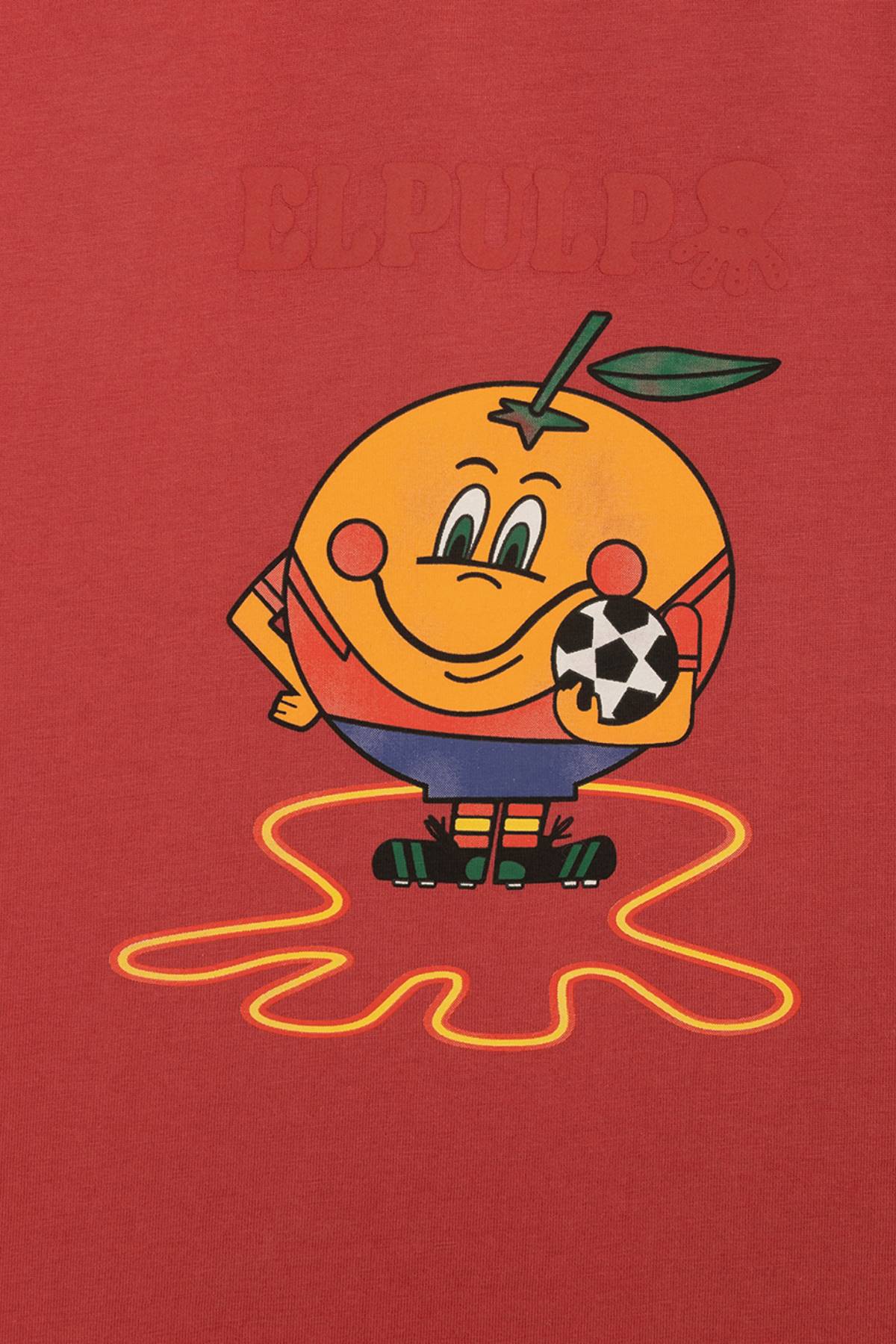 CAMISETA NIÑO ESTAMPADO ELPULPO Y NARANJITO ROJO DELAVÉ