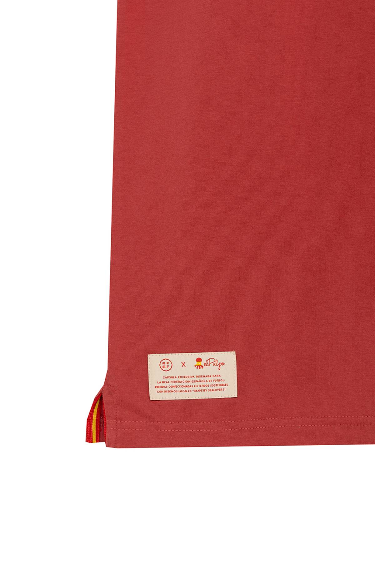 CAMISETA NIÑO ESTAMPADO ELPULPO Y NARANJITO ROJO DELAVÉ