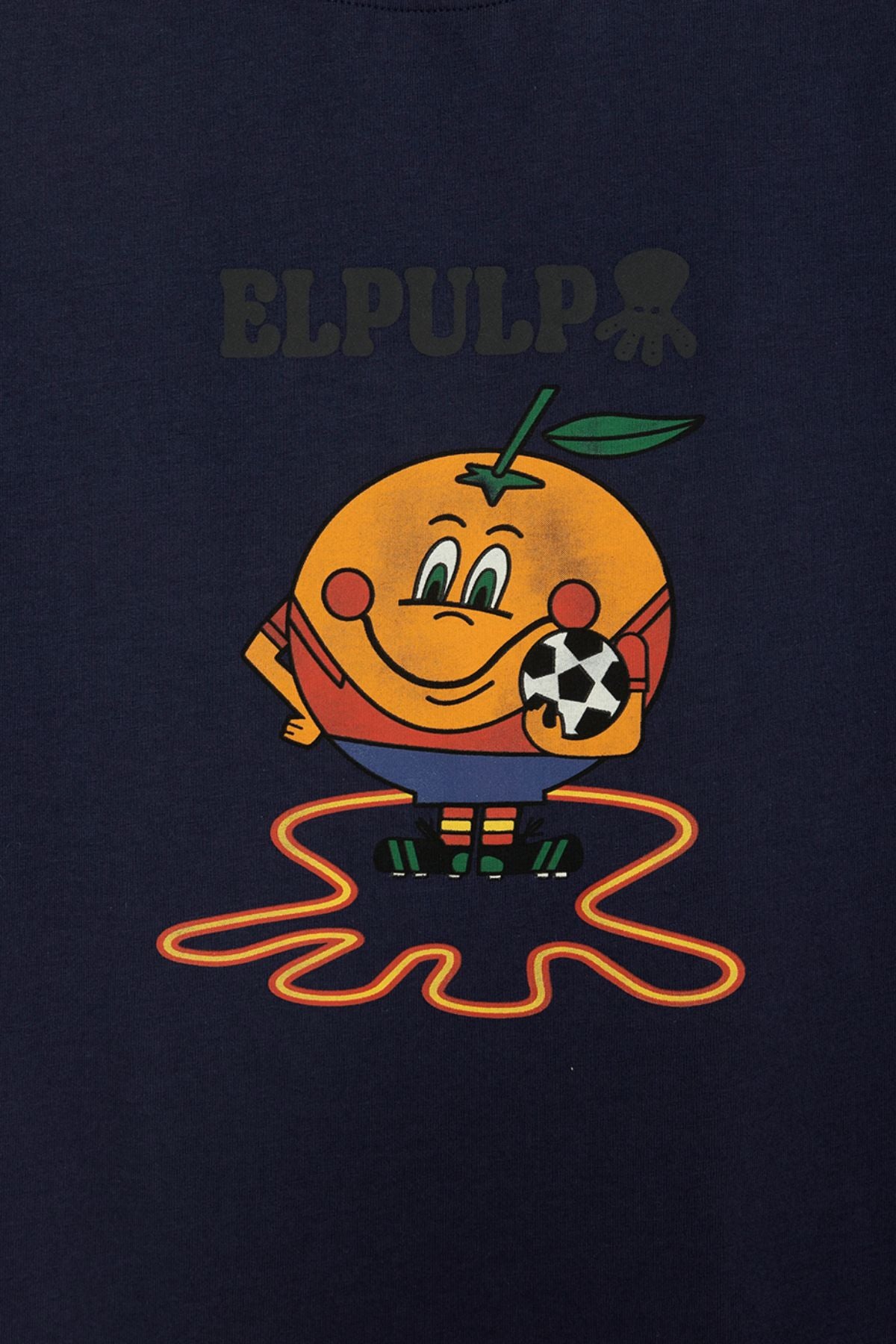 CAMISETA NIÑO ESTAMPADO ELPULPO Y NARANJITO AZUL MARINO DELAVÉ
