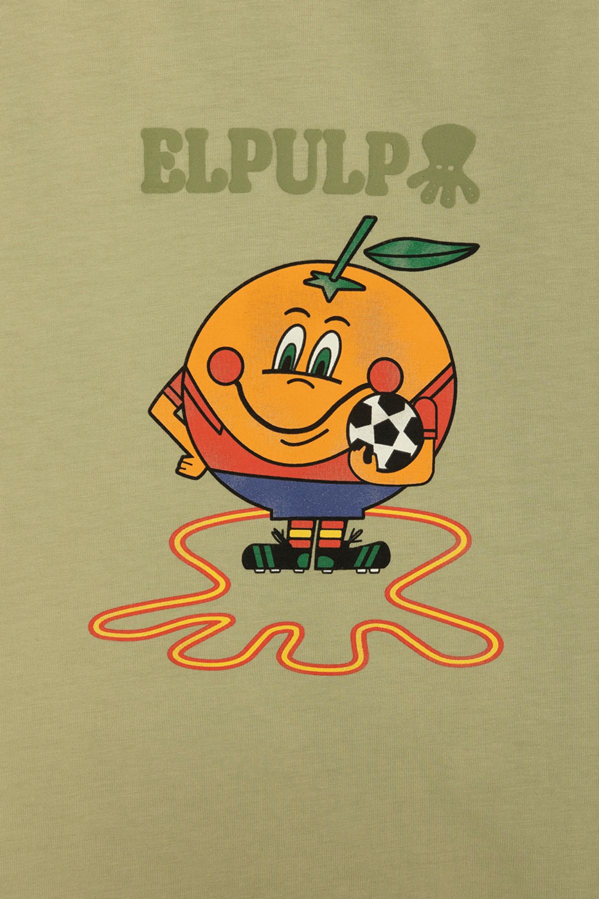 CAMISETA NIÑO ESTAMPADO ELPULPO Y NARANJITO VERDE SALVIA