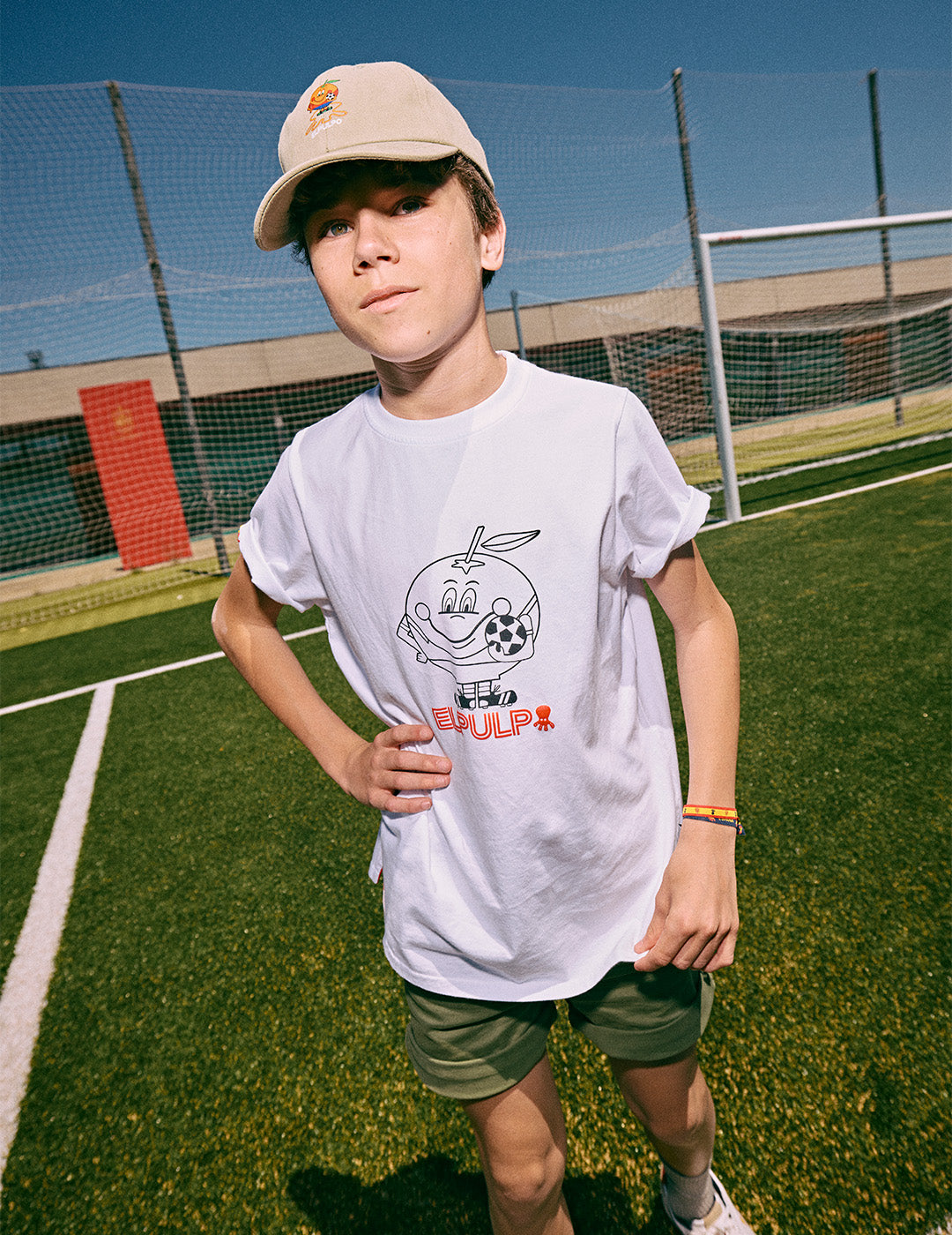 BOY'S T-SHIRT WITH PURE WHITE ORANGE SILHOUETTE PRINT