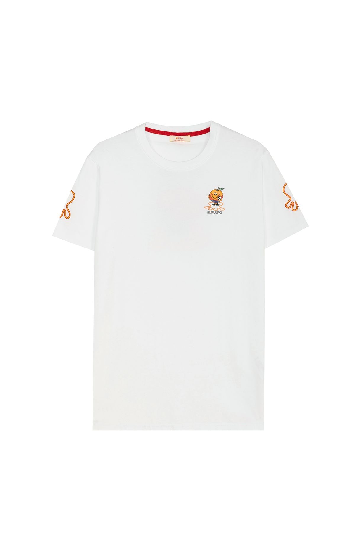 CHILDREN'S T-SHIRT WITH TRIPLE ORANGE EMBLEM PRINT IN PURE WHITE