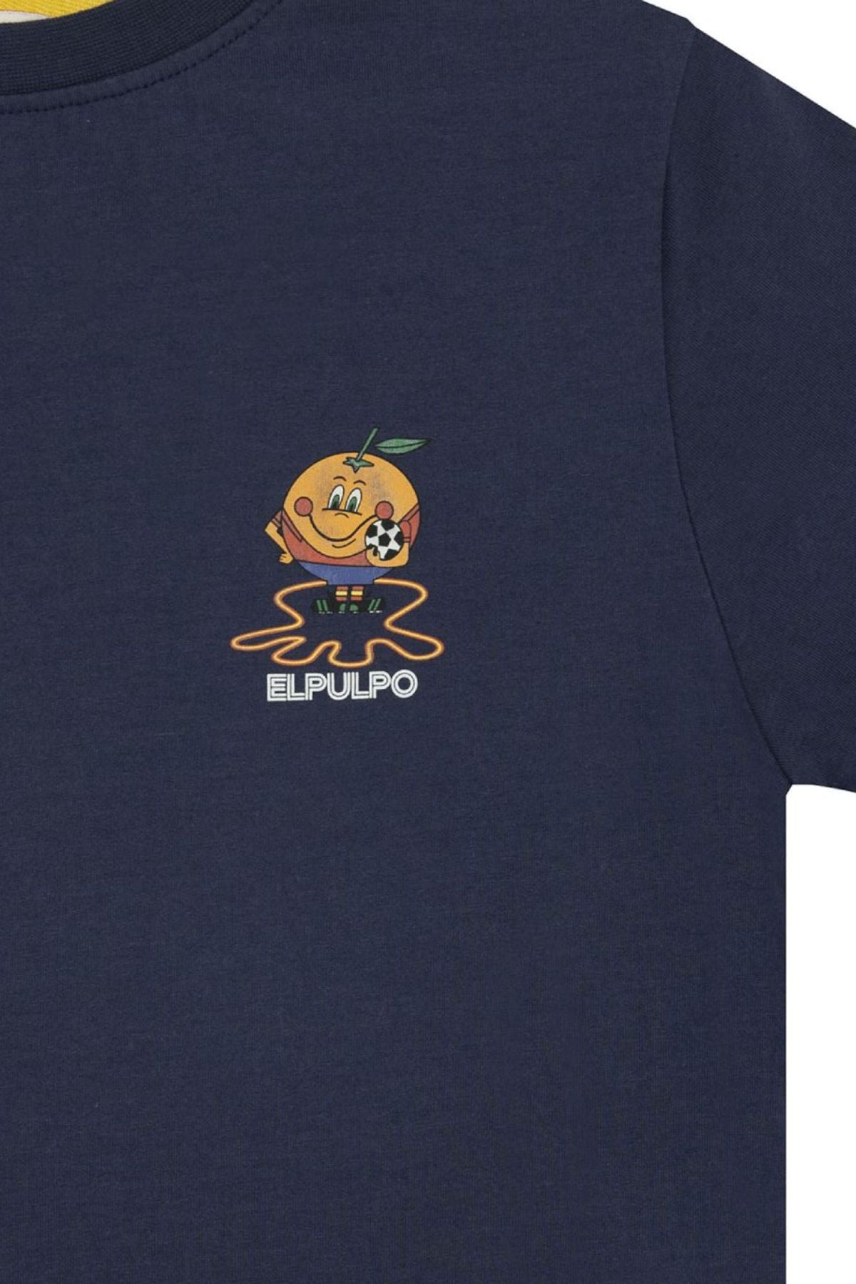 DELAVÉ NAVY BLUE ORANGE TRIPLE EMBLEM PRINT BOYS T-SHIRT