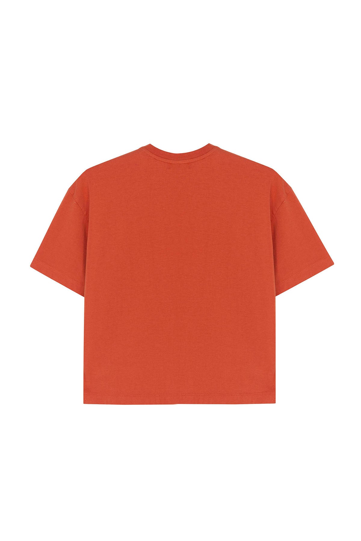 T-SHIRT COM BORDADO DO LOGOTIPO ELPULPO EM TOM TERRACOTA