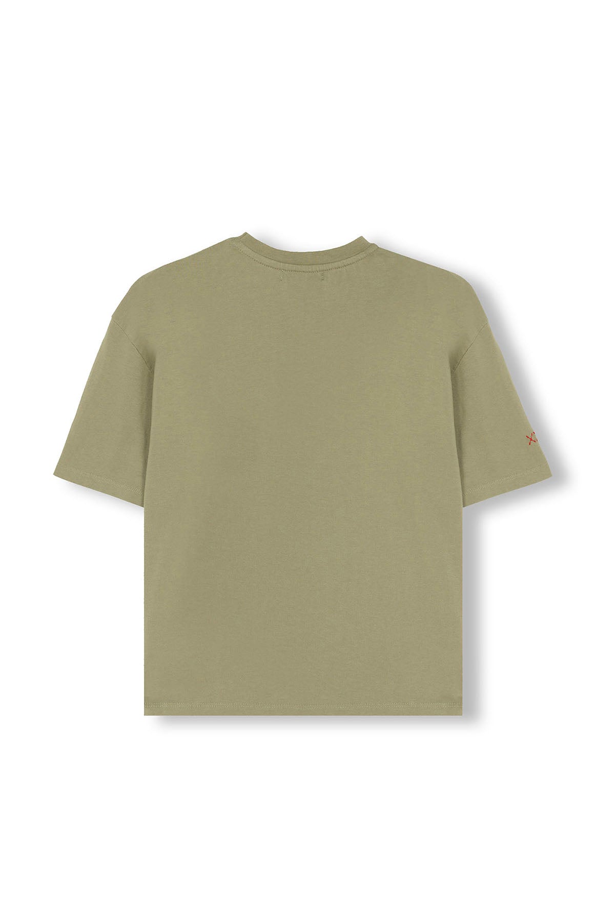 T-SHIRT INFANTIL COM BORDADO DO LOGOTIPO ELPULPO EM VERDE SÁLVIA