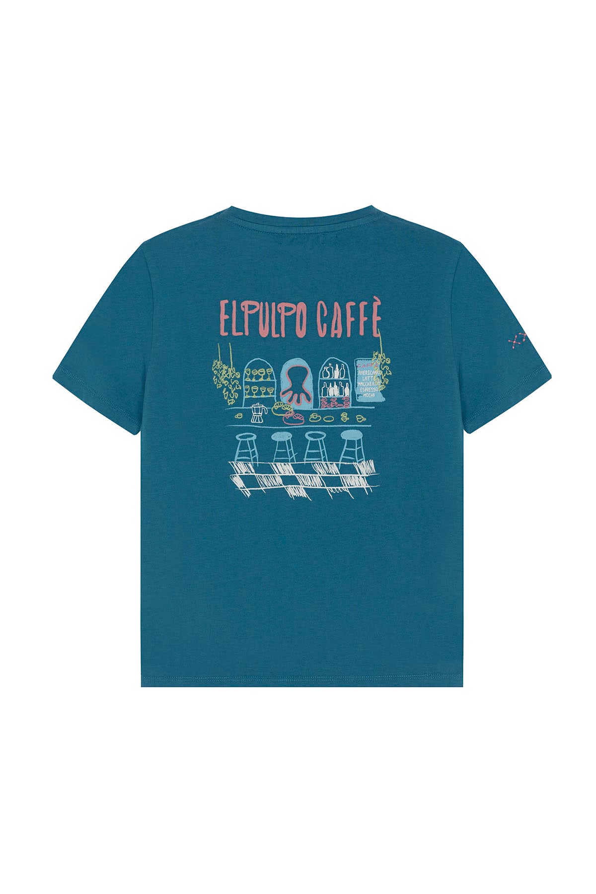 T-SHIRT OCTOPUS PARA MENINO COM ESTAMPA CAFÉ AZUL SAFIRA