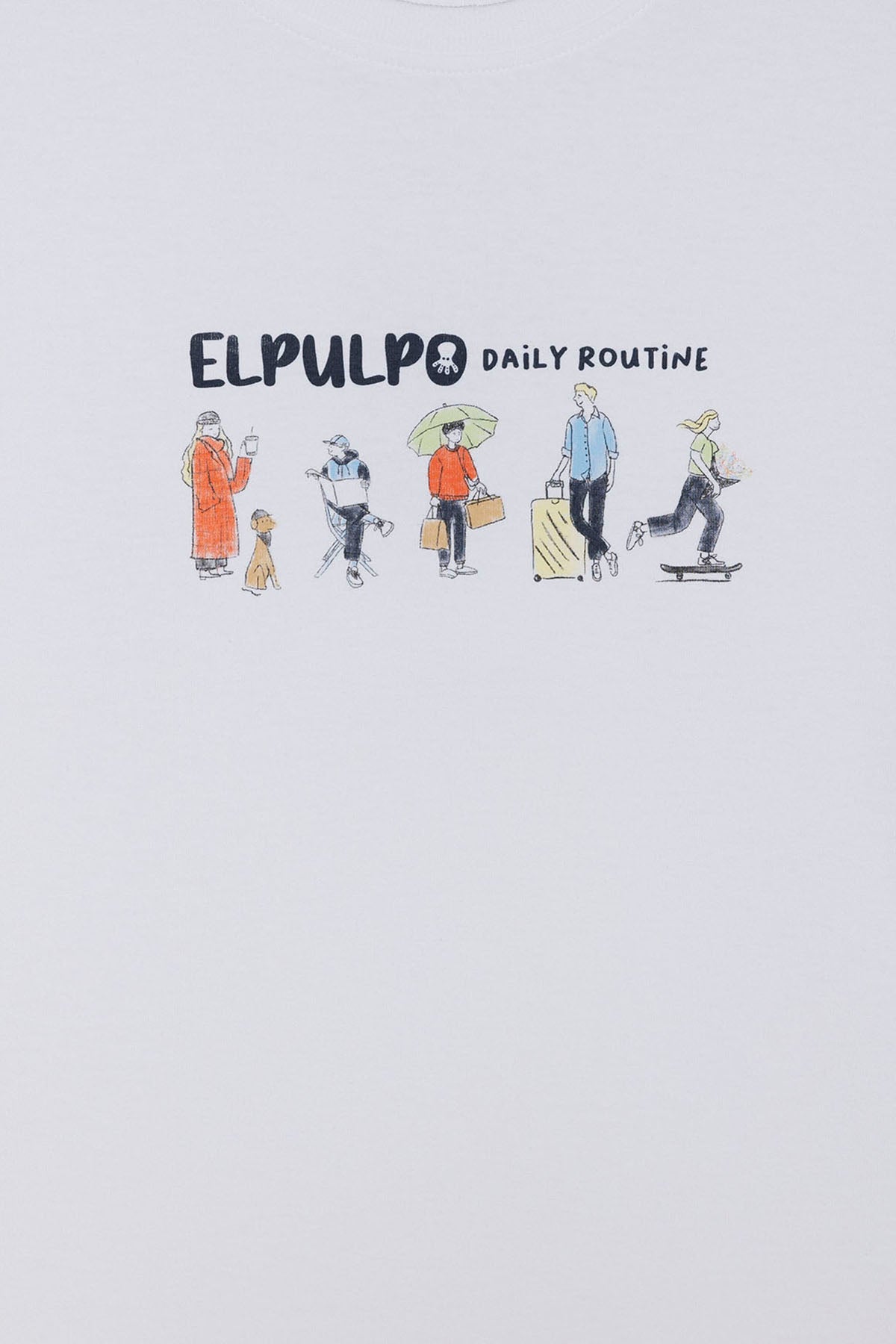 T-SHIRT INFANTIL COM ESTAMPA PEOPLE ROUTINE EM BRANCO PURO