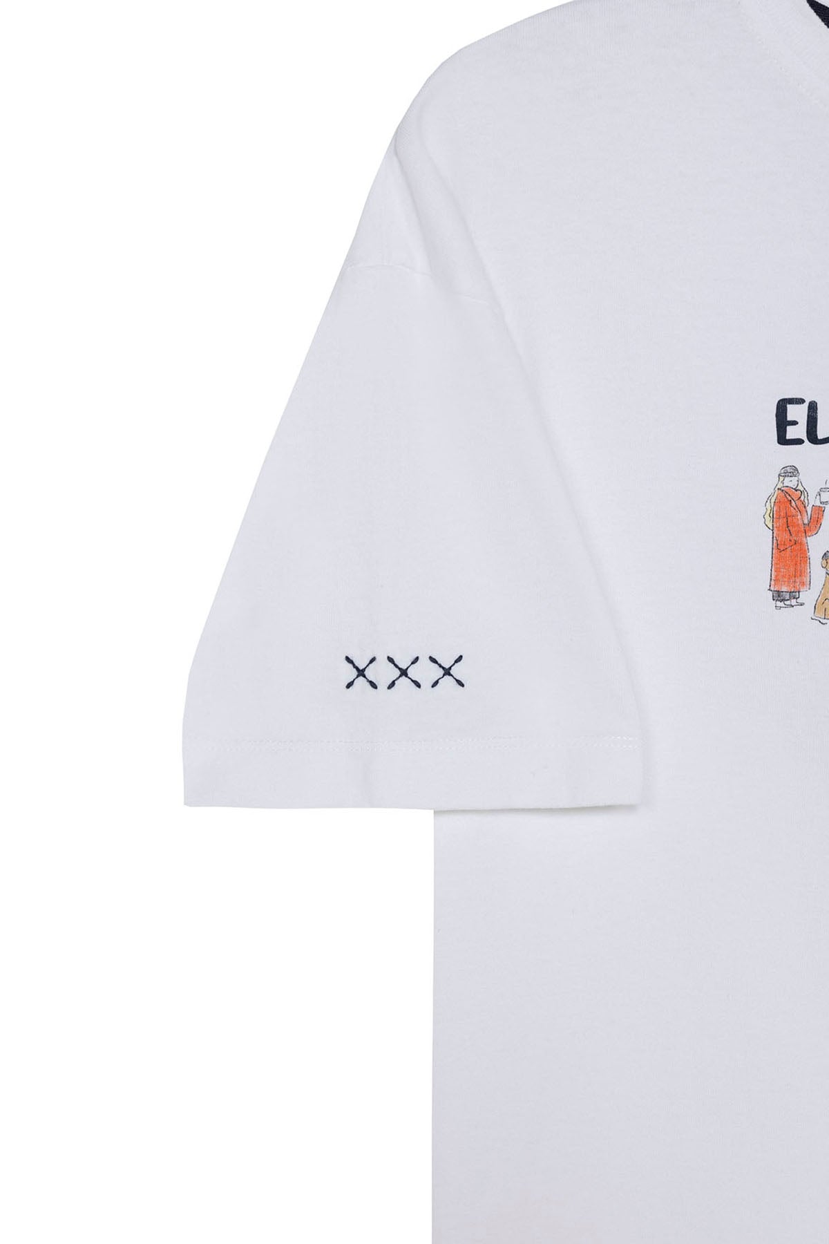 T-SHIRT INFANTIL COM ESTAMPA PEOPLE ROUTINE EM BRANCO PURO