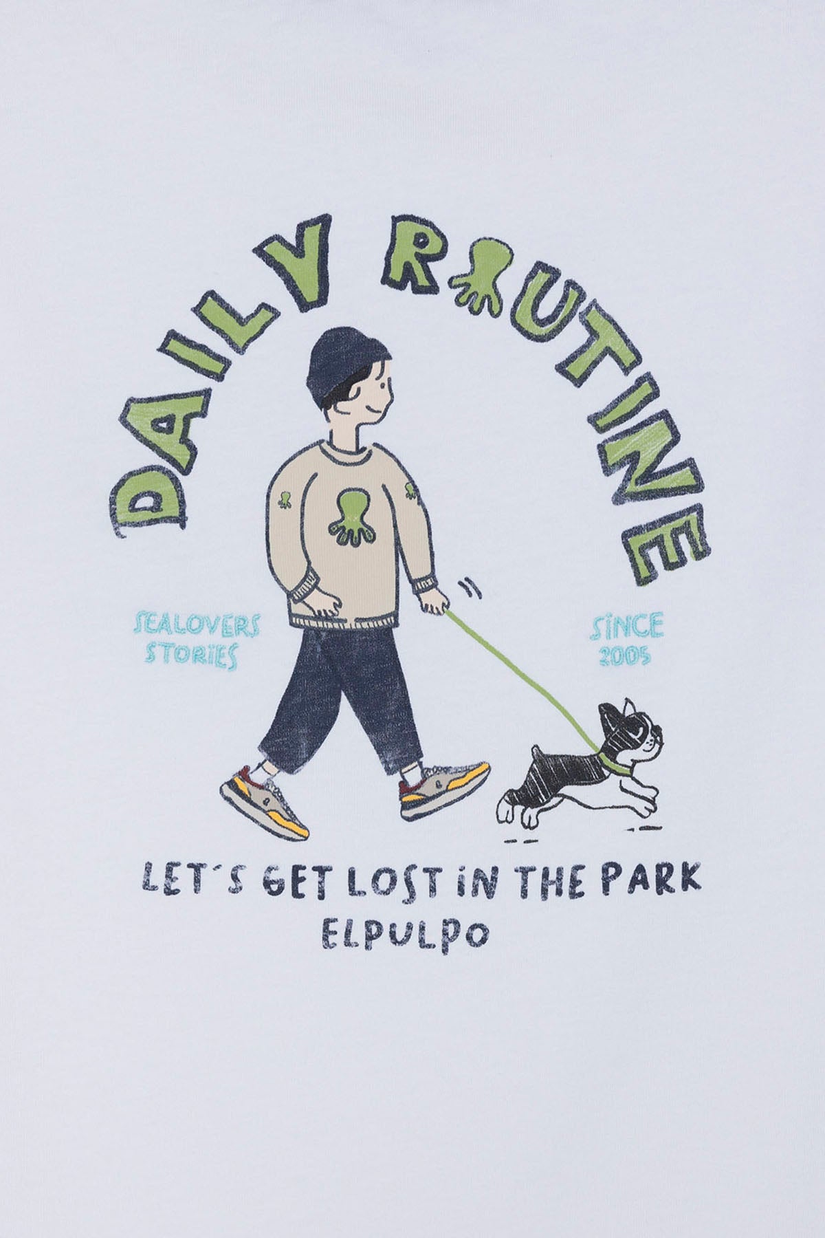 CAMISETA NIÑO ESTAMPADO DAILY ROUTINE BLANCO PURO
