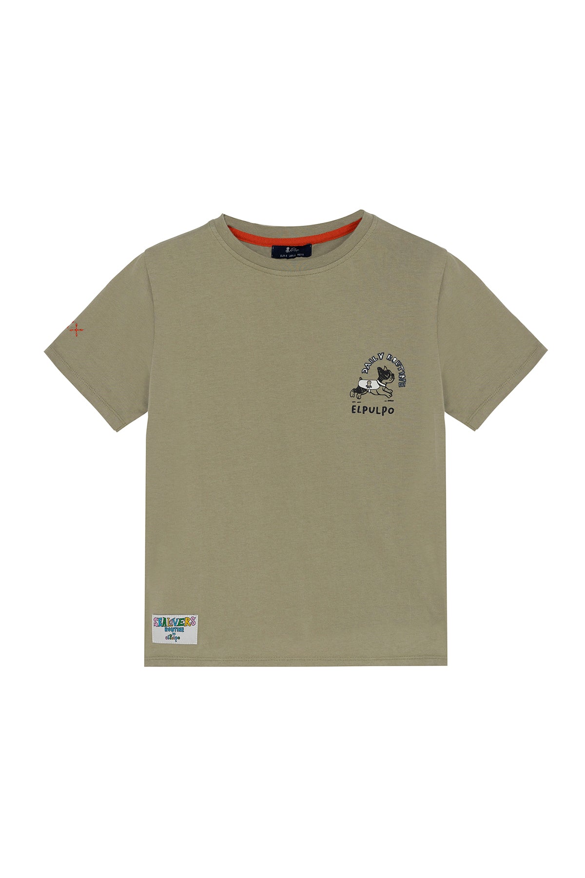 CAMISETA NIÑO ESTAMPADO DAILY ROUTINE VERDE SALVIA