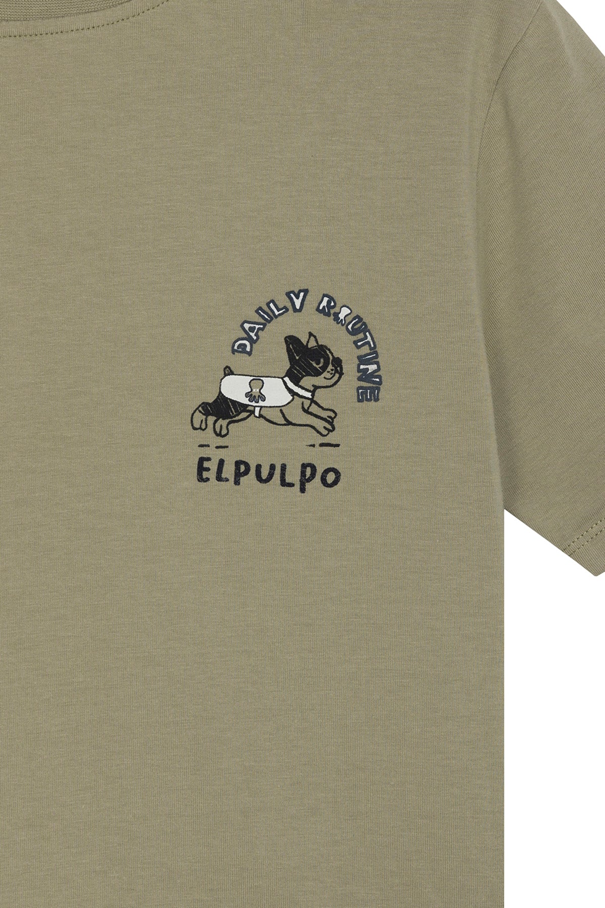 CAMISETA NIÑO ESTAMPADO DAILY ROUTINE VERDE SALVIA