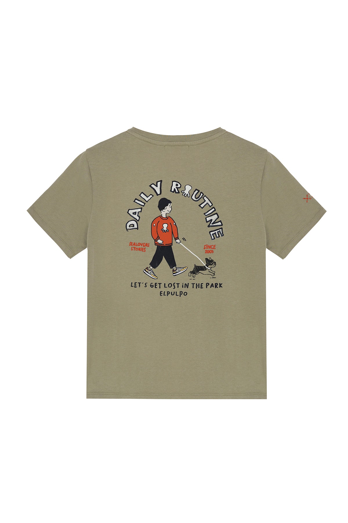 CAMISETA NIÑO ESTAMPADO DAILY ROUTINE VERDE SALVIA