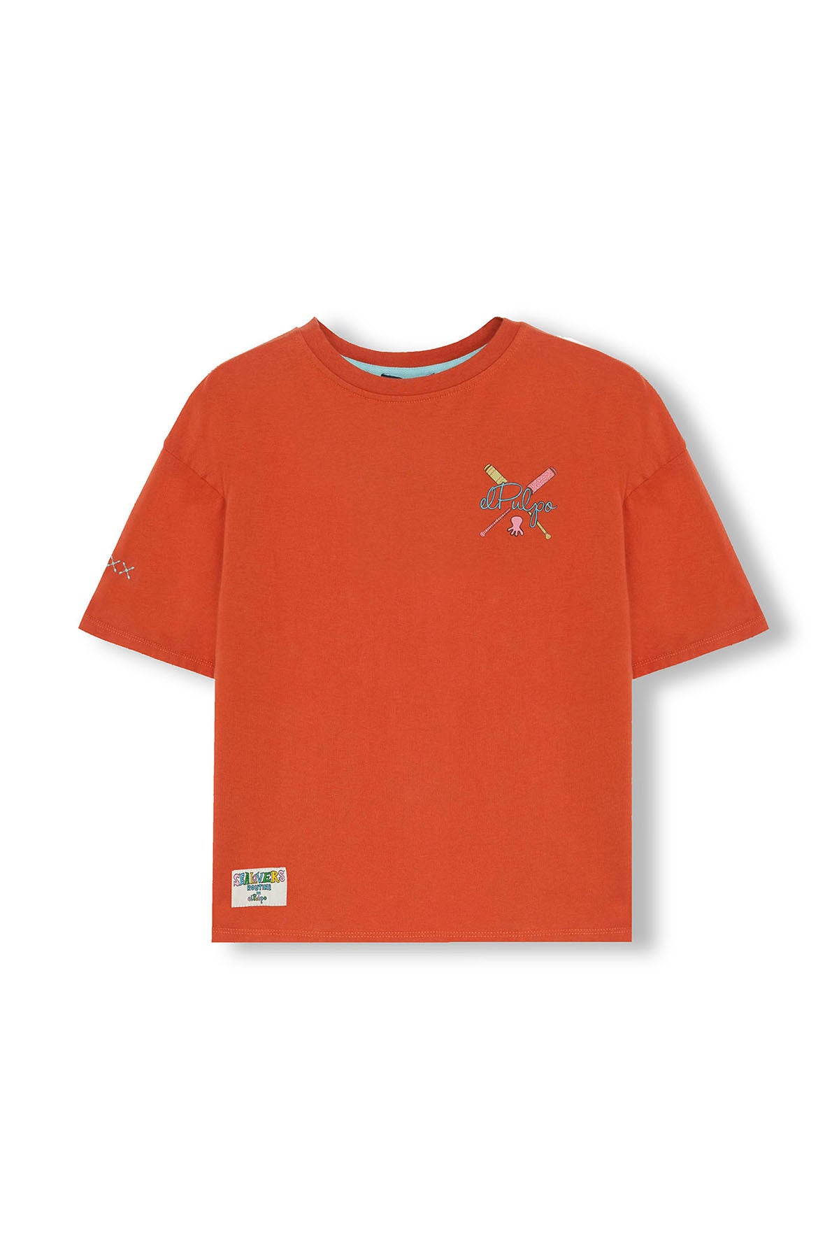 T-SHIRT MASCULINA COM ESTAMPA DE REMO DE TERRACOTA