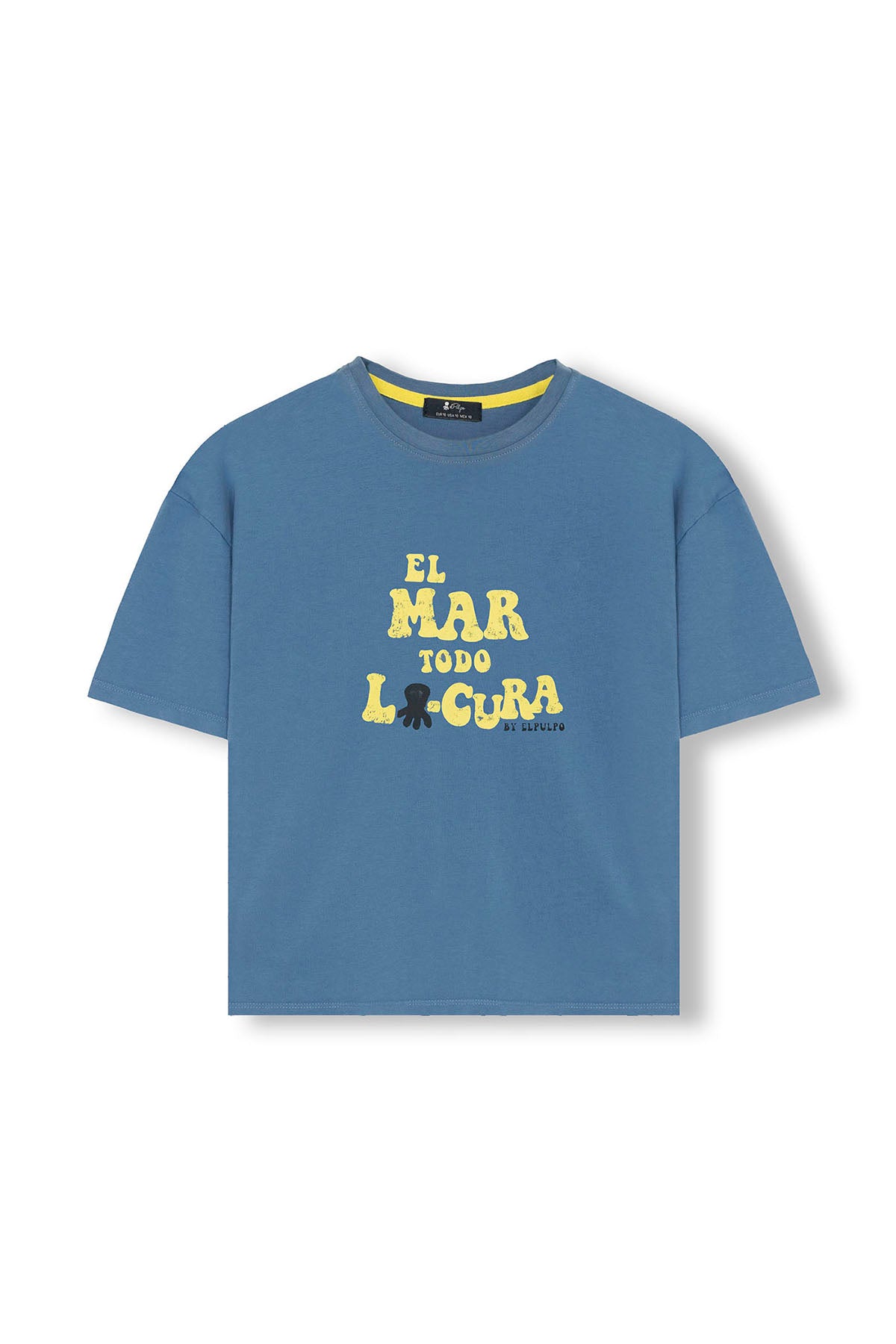 CAMISETA NIÑO OVERSIZE EL MAR TODO LOCURA ÍNDIGO