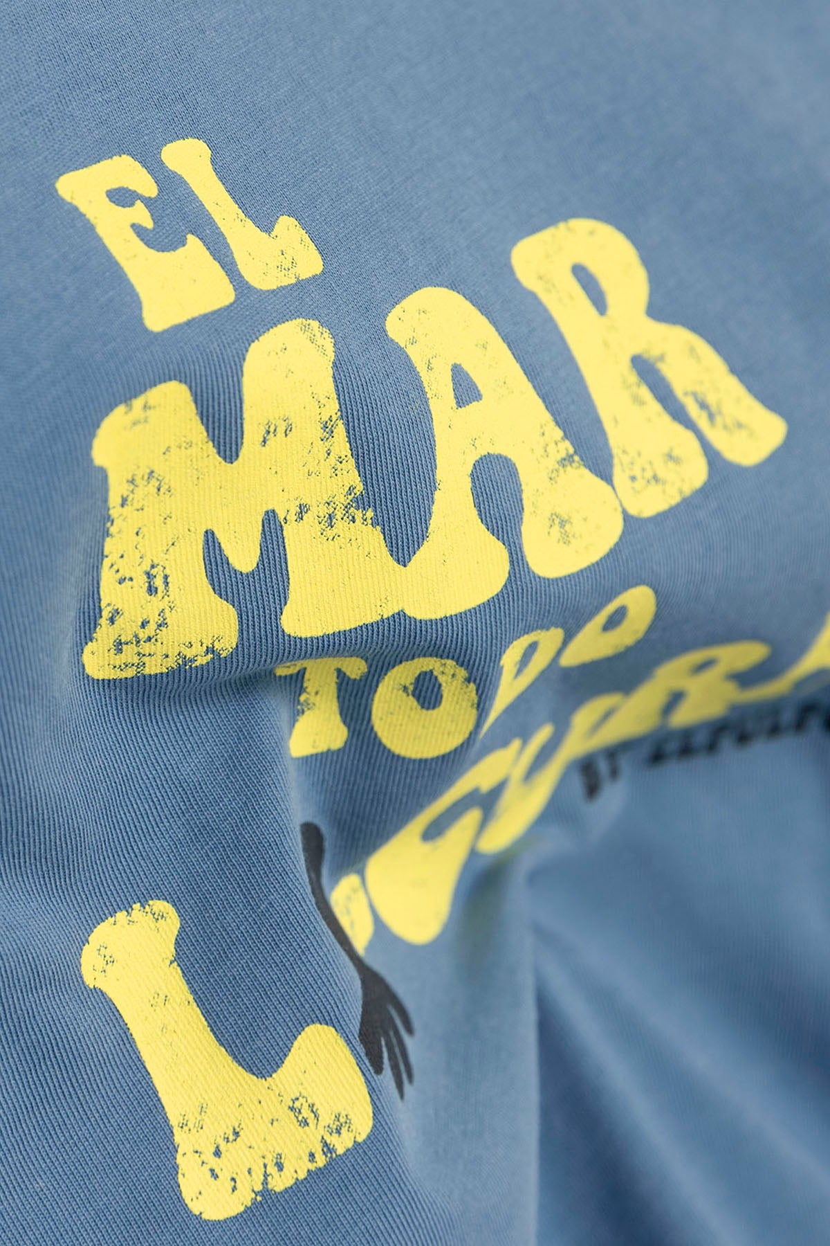 CAMISETA NIÑO OVERSIZE EL MAR TODO LOCURA ÍNDIGO