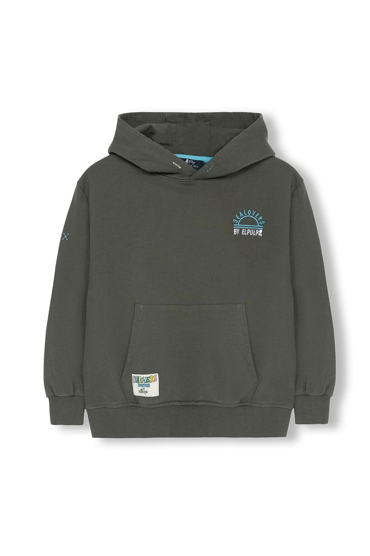 SUDADERA NIÑO CAPUCHA BORDADO SEALOVERS SUN ANTRACITA