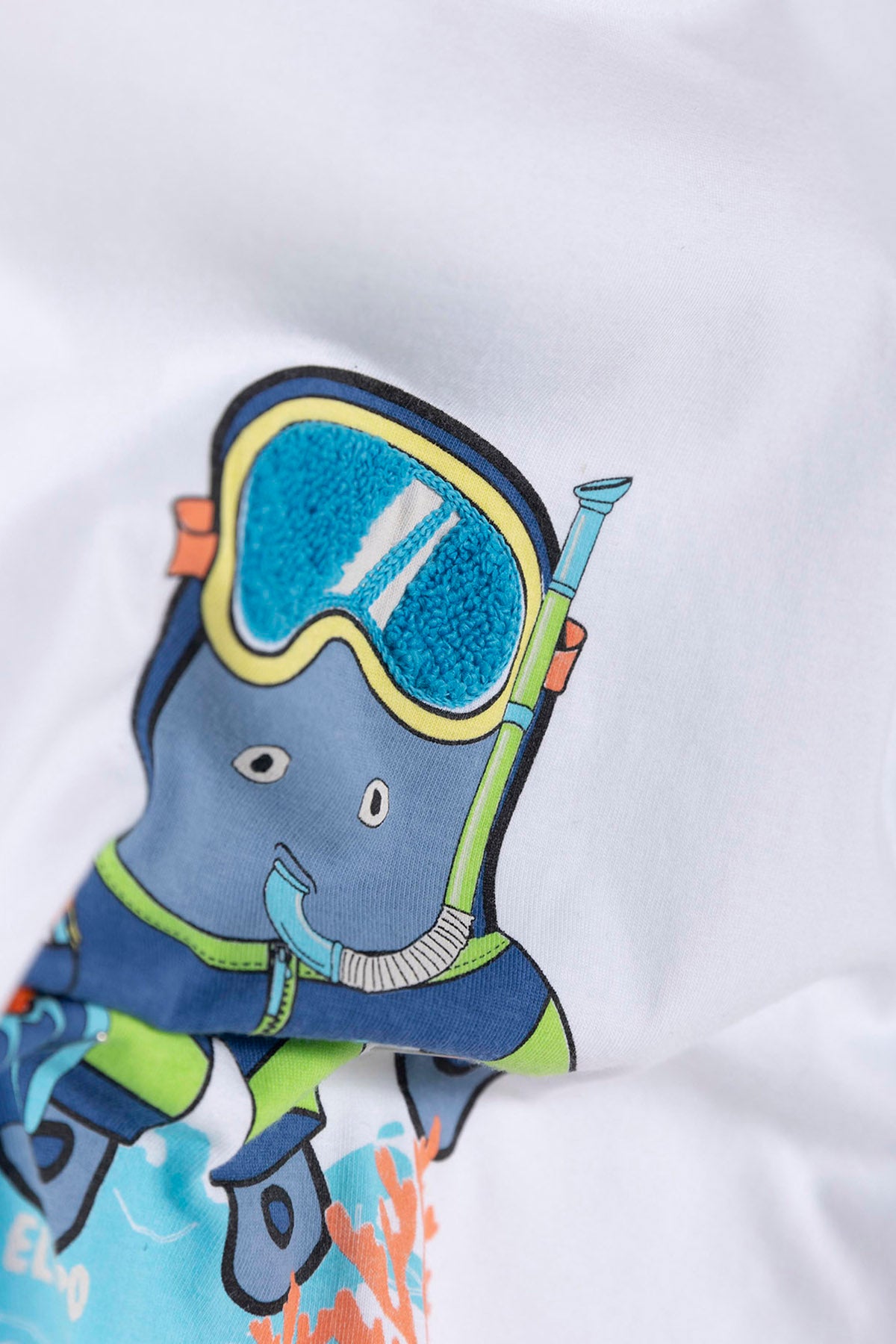 T-SHIRT OVERSIZED ELPULPO SNORKEL PARA MENINO EM BRANCO PURO