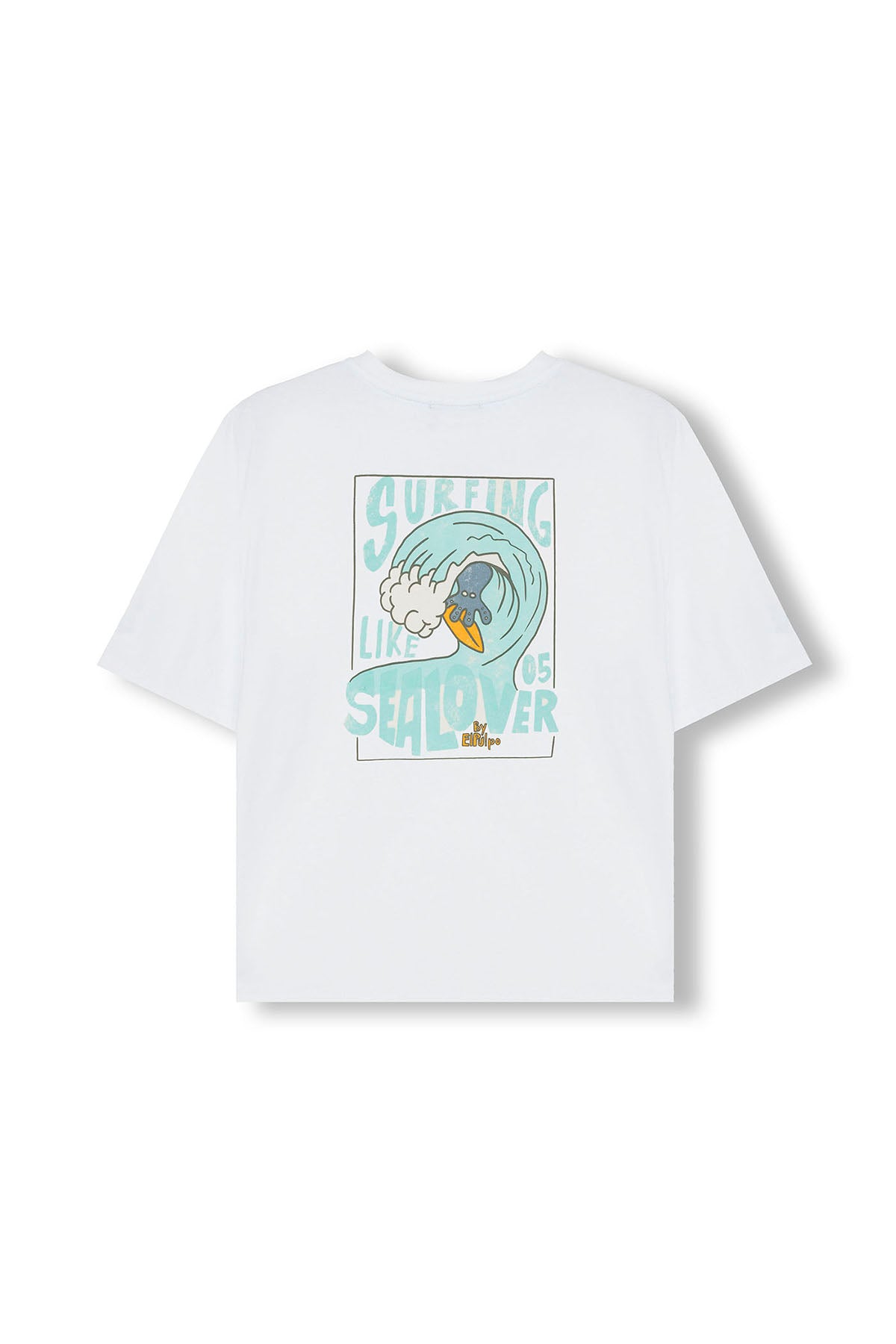 CAMISETA NIÑO OVERSIZE SURFING LIKE SEALOVER BLANCO PURO