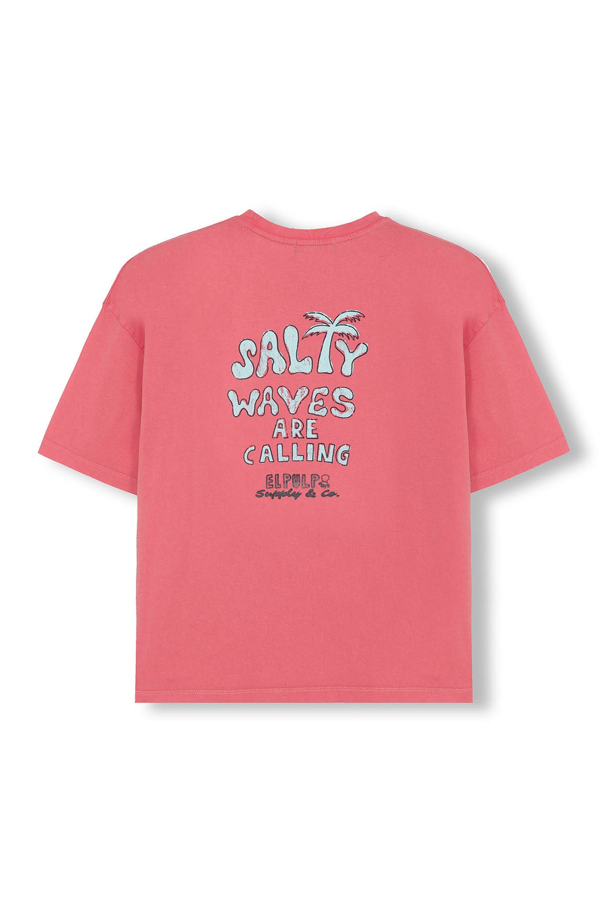 OVERSIZE SALTY WAVES BOY'S T-SHIRT BUBBLE BUBBLE PINK