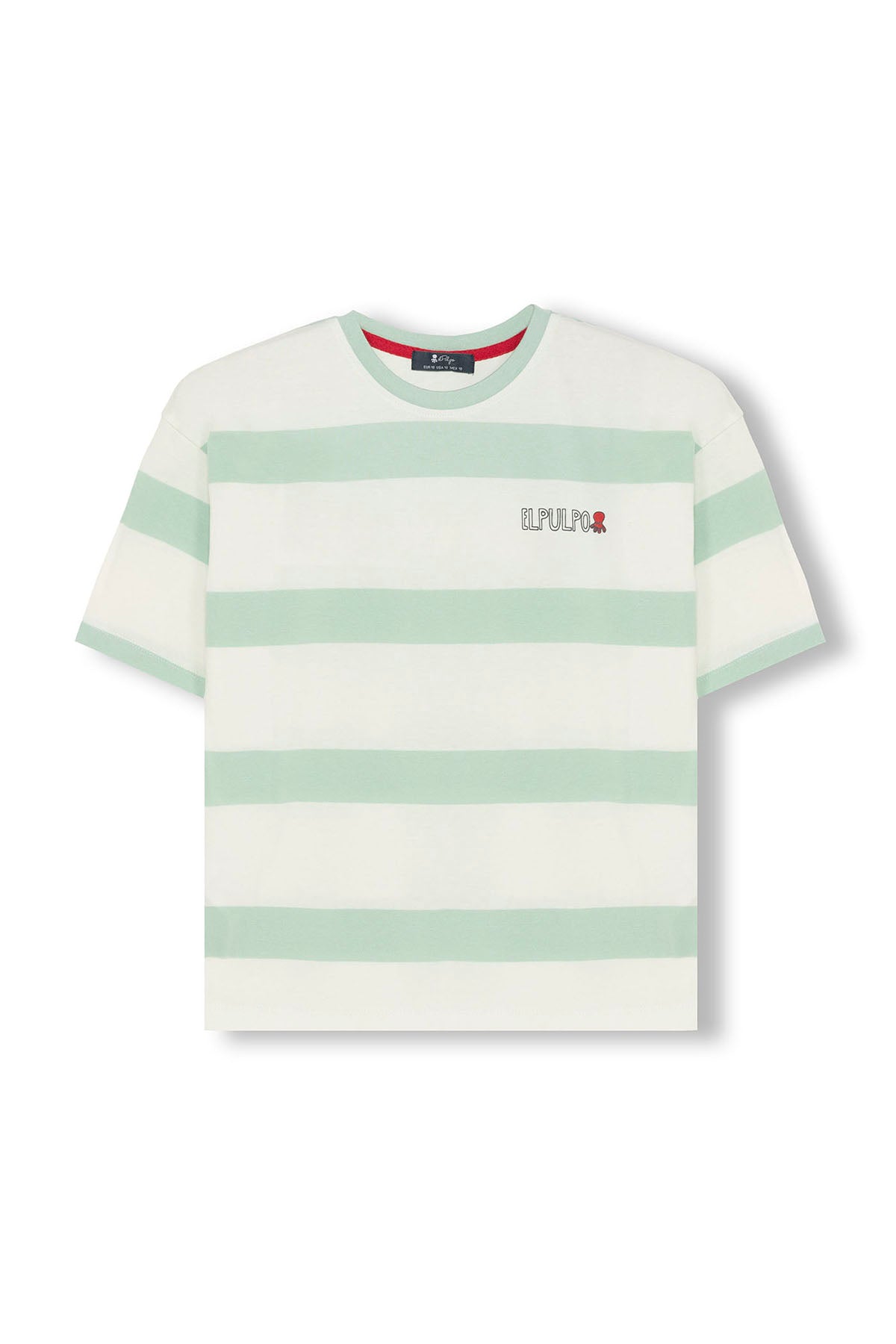 CAMISETA NIÑO OVERSIZE RAYA ANCHA AZUL TURQUESA