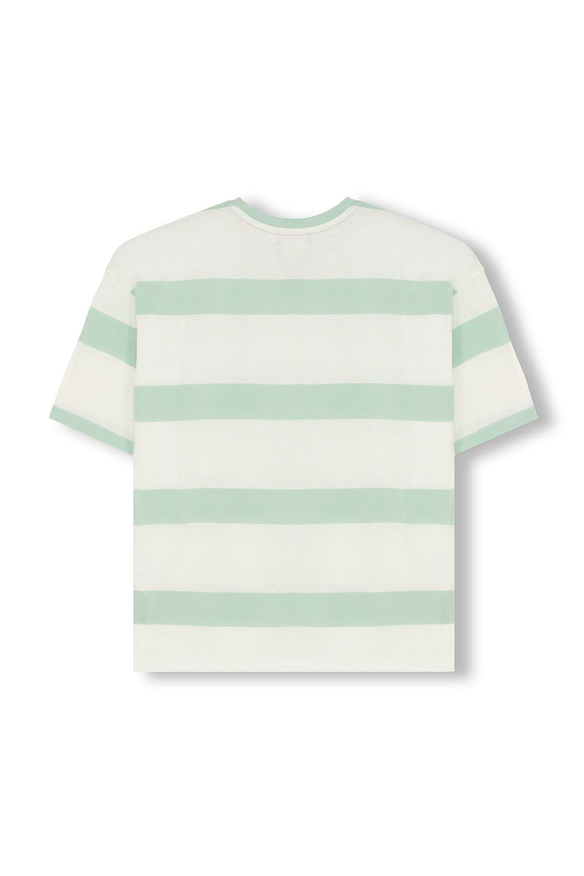 CAMISETA NIÑO OVERSIZE RAYA ANCHA AZUL TURQUESA