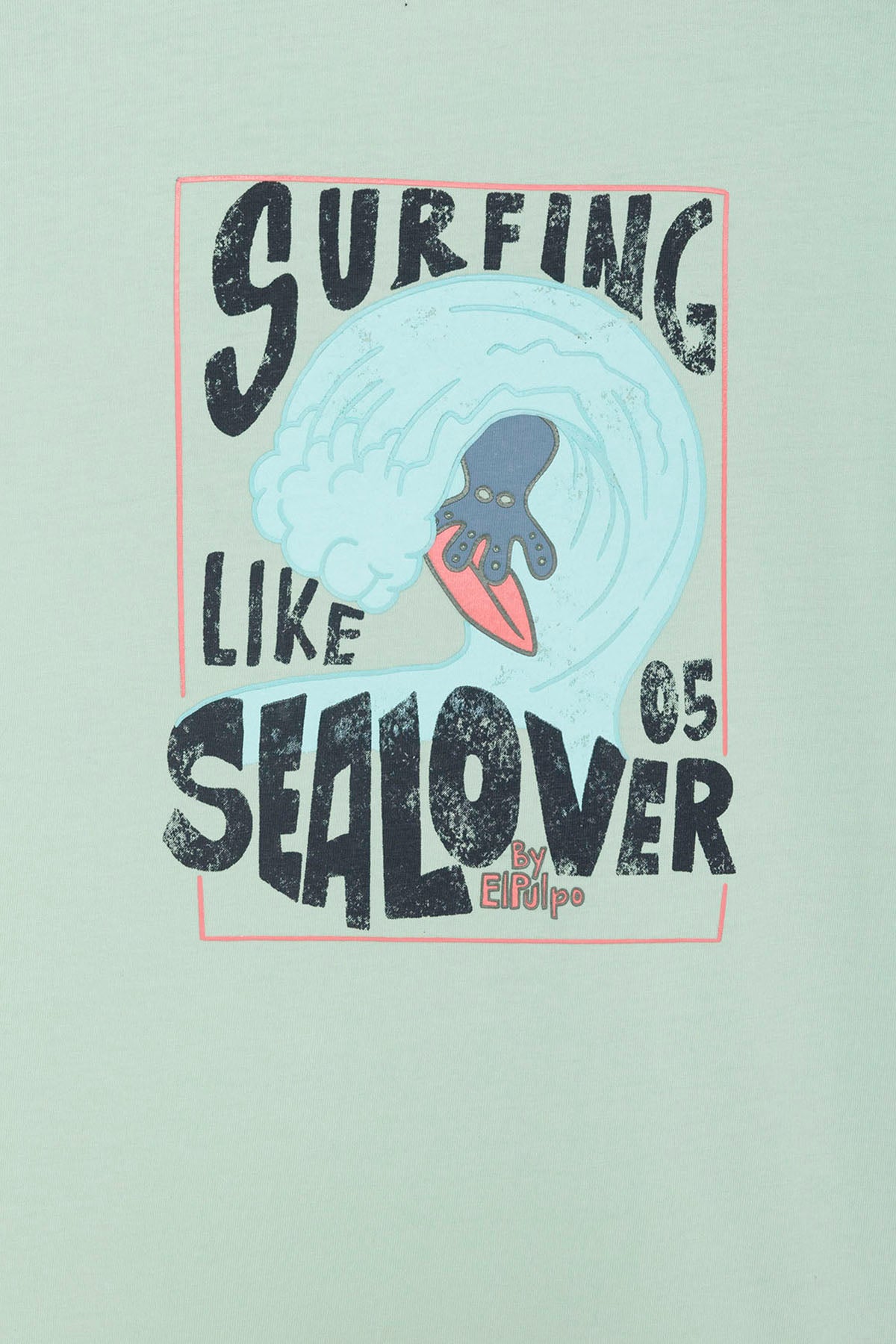 CAMISETA NIÑO OVERSIZE SURFING LIKE SEALOVER AZUL TURQUESA