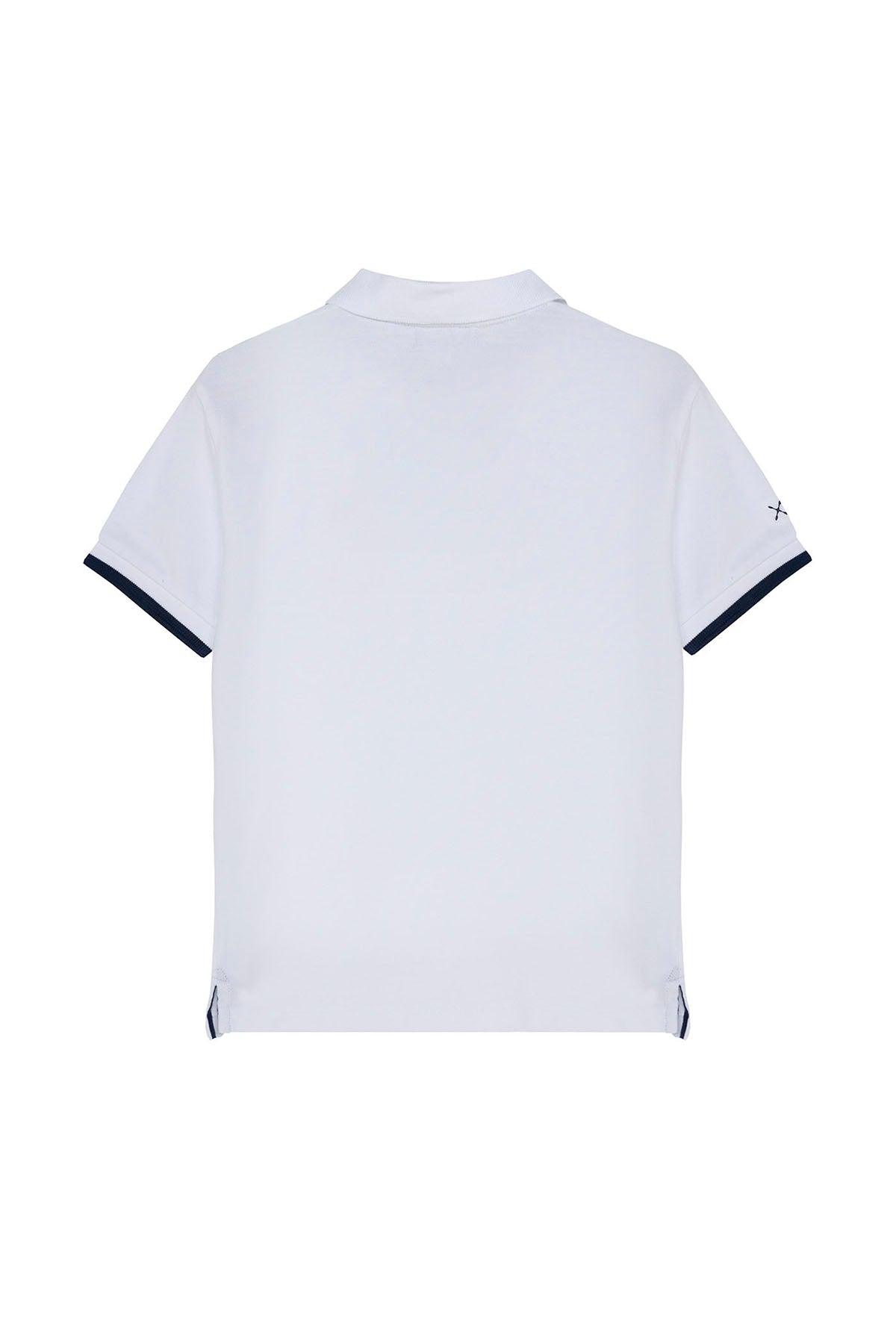 POLO NIÑO BORDADO ESENCIALES BLANCO PURO