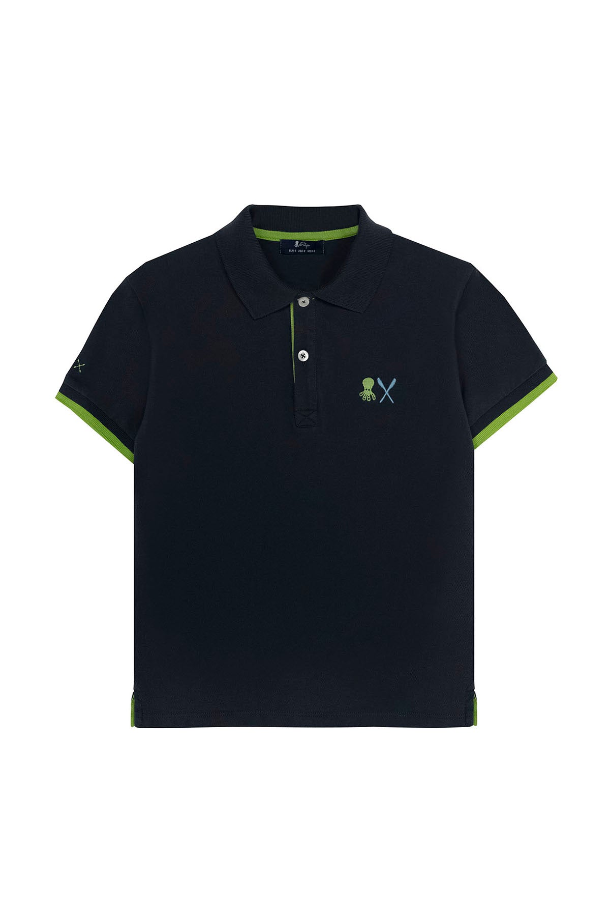 ESSENTIALS NAVY BLUE EMBROIDERED BOYS POLO SHIRT