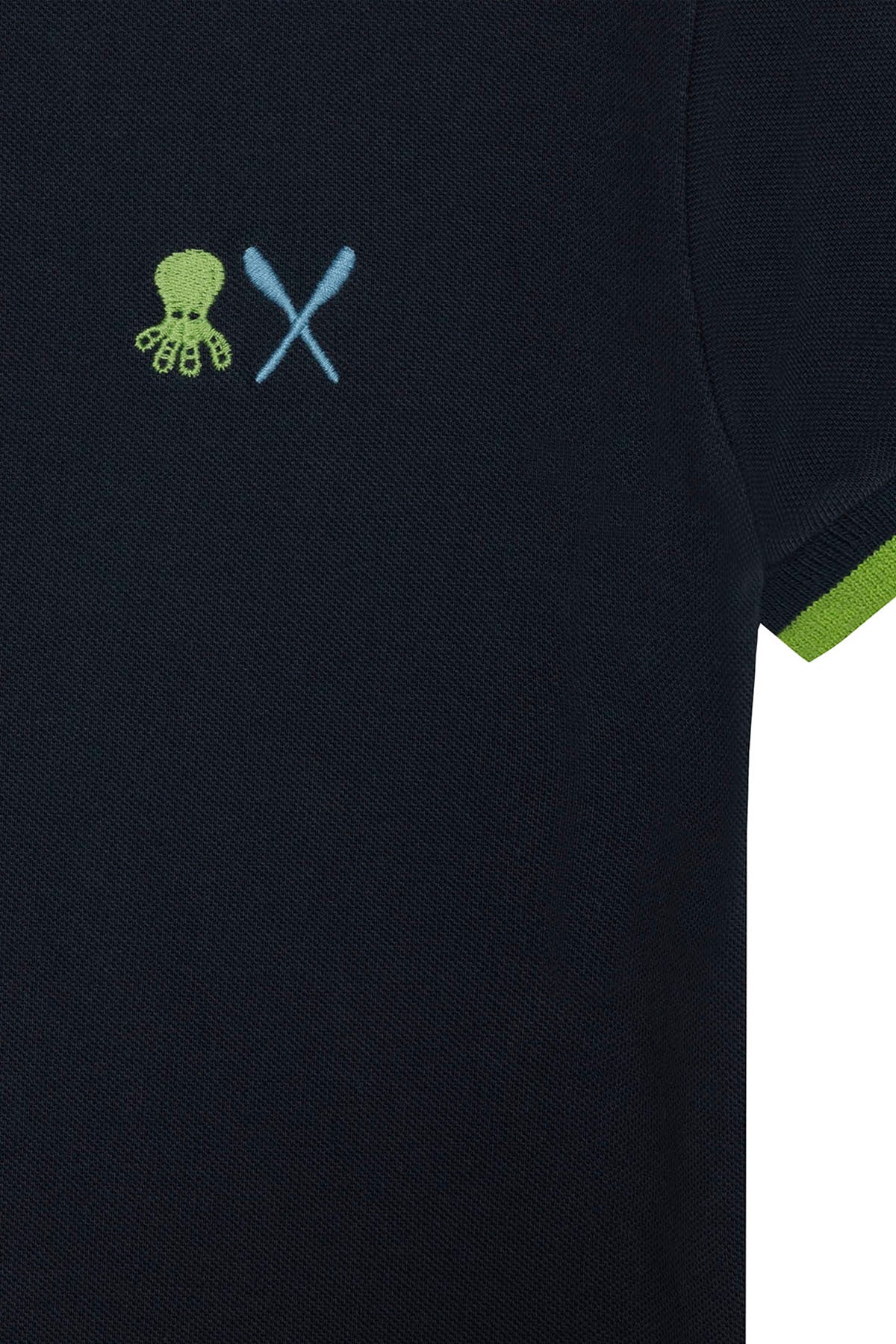 ESSENTIALS NAVY BLUE EMBROIDERED BOYS POLO SHIRT