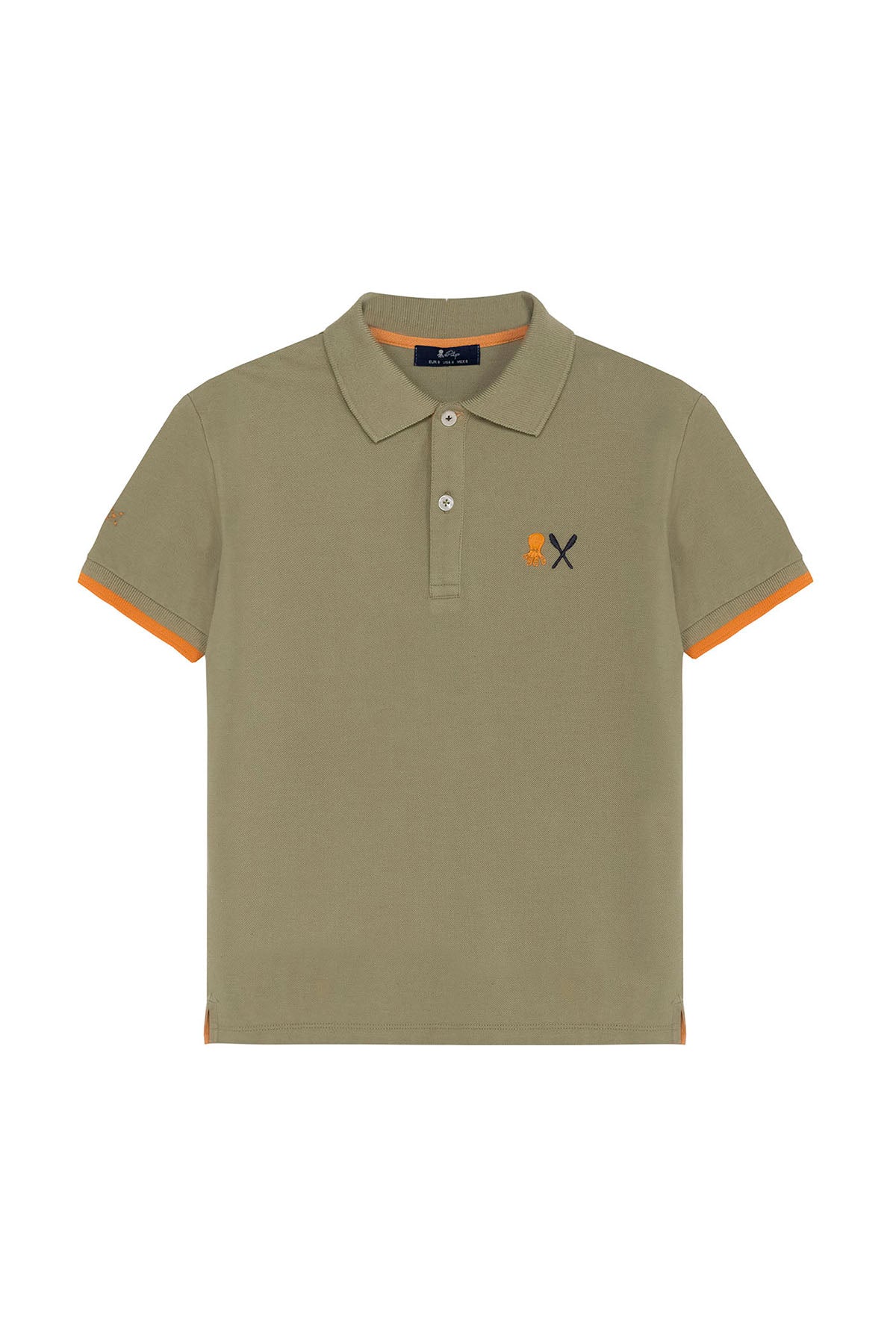 SAGE GREEN ESSENTIALS EMBROIDERED BOYS POLO