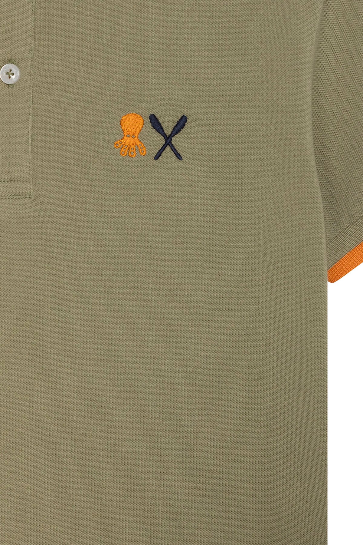 SAGE GREEN ESSENTIALS EMBROIDERED BOYS POLO