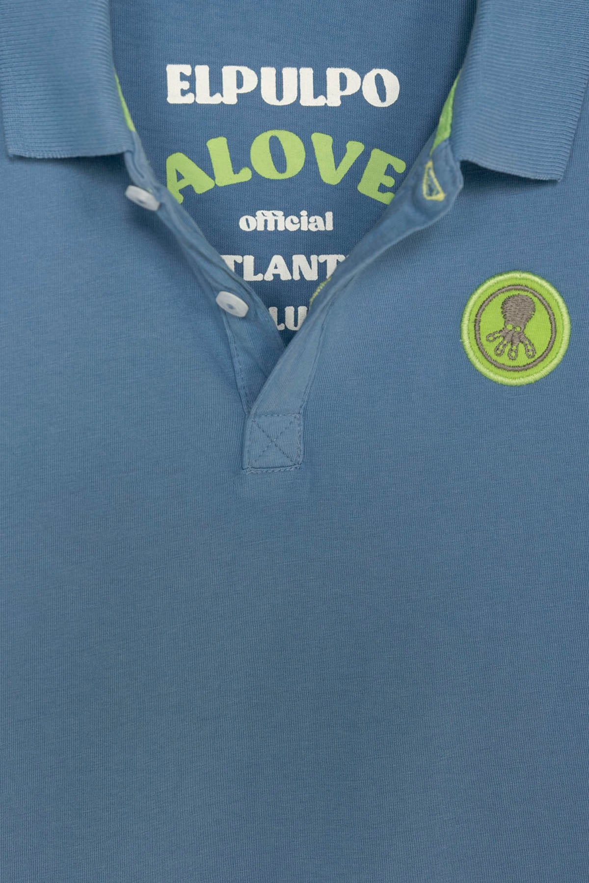 CAMISA POLO MENINA COM remendo contrastante ÍNDIGO LAVADO