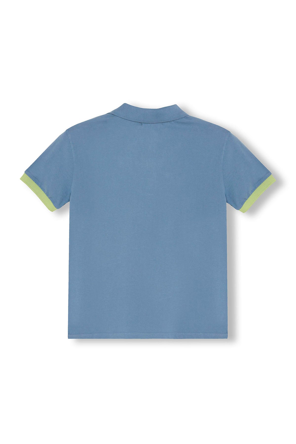 CAMISA POLO MENINA COM remendo contrastante ÍNDIGO LAVADO