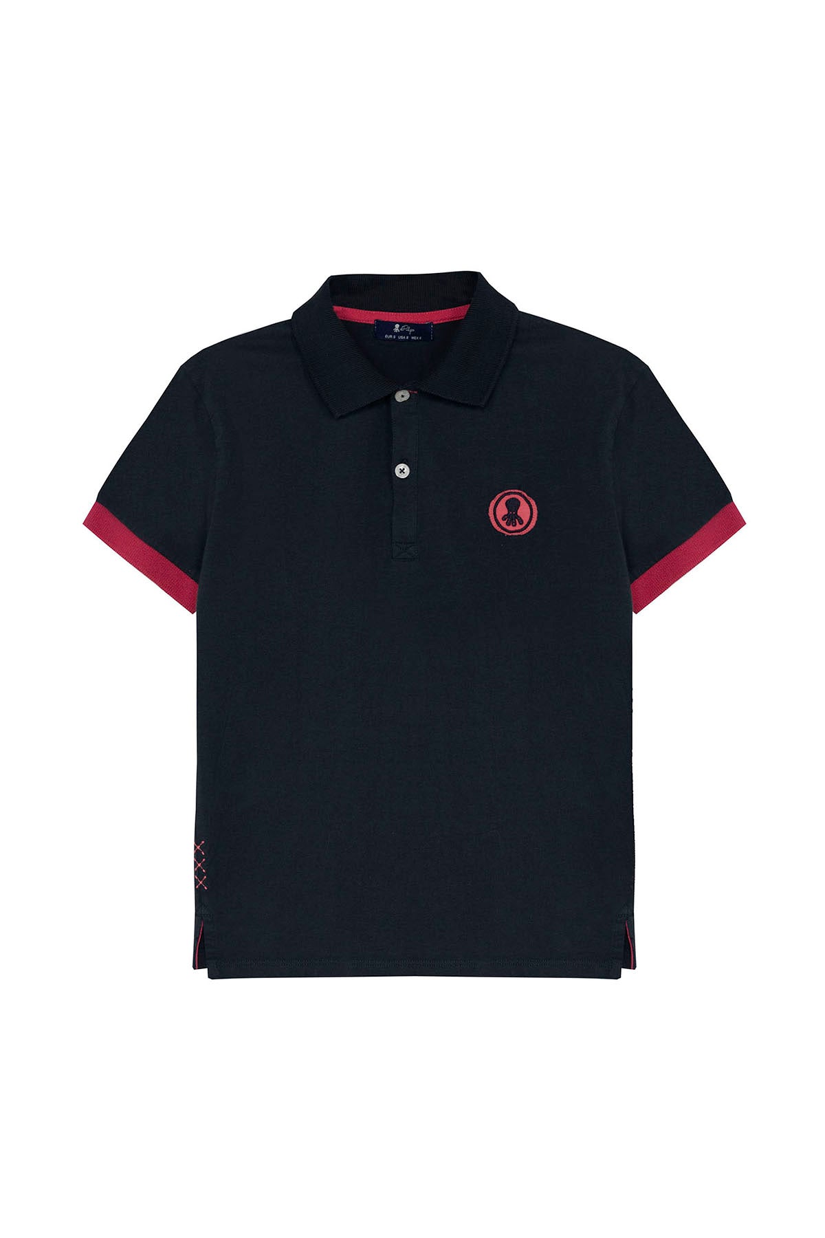 POLO NIÑO LAVADO PARCHE CONTRASTE AZUL MARINO DELAVÉ