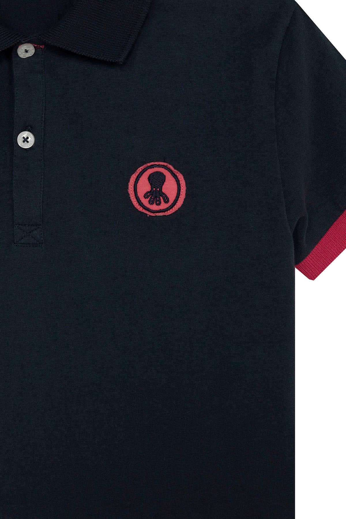 POLO NIÑO LAVADO PARCHE CONTRASTE AZUL MARINO DELAVÉ