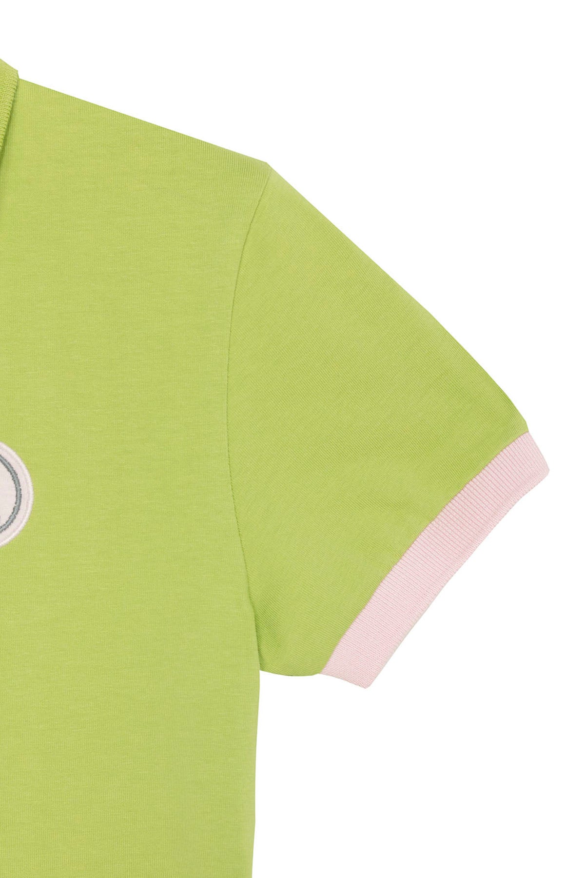 BOYS' WASHED POLO SHIRT WITH CONTRAST PATCHES IN PISTACHIO GREEN