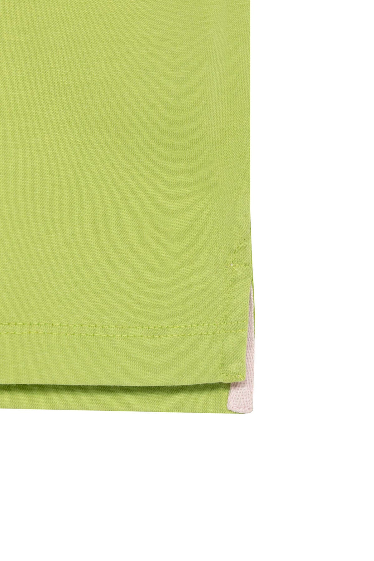BOYS' WASHED POLO SHIRT WITH CONTRAST PATCHES IN PISTACHIO GREEN