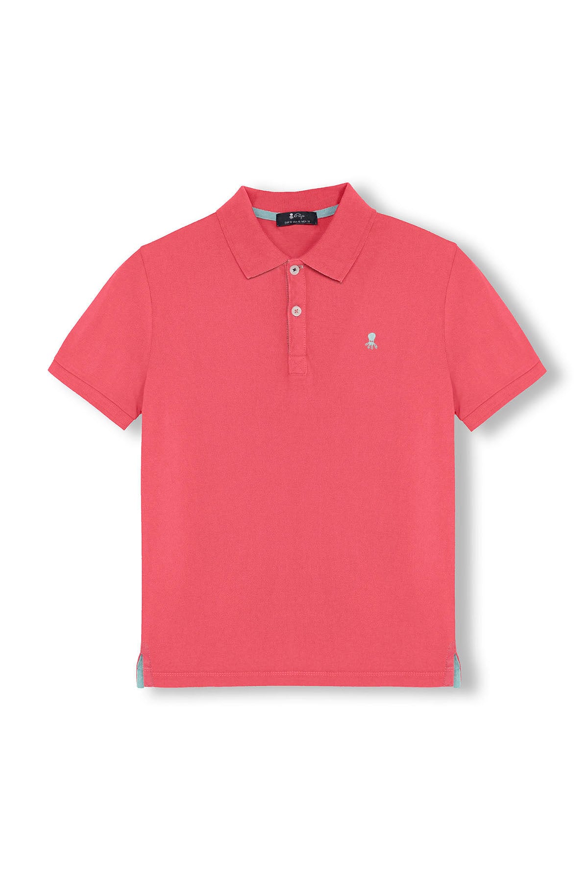 CAMISA POLO MASCULINA LAVADA COM BORDADO CONTRASTANTE EM ROSA CHOCOLATE