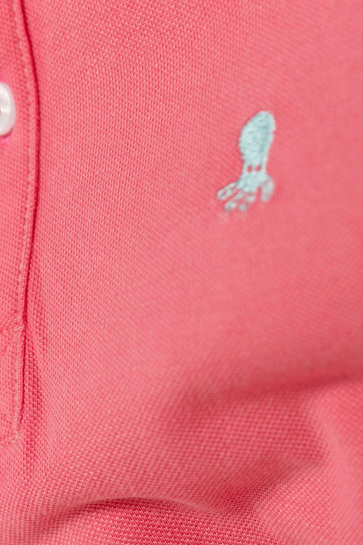 CAMISA POLO MASCULINA LAVADA COM BORDADO CONTRASTANTE EM ROSA CHOCOLATE