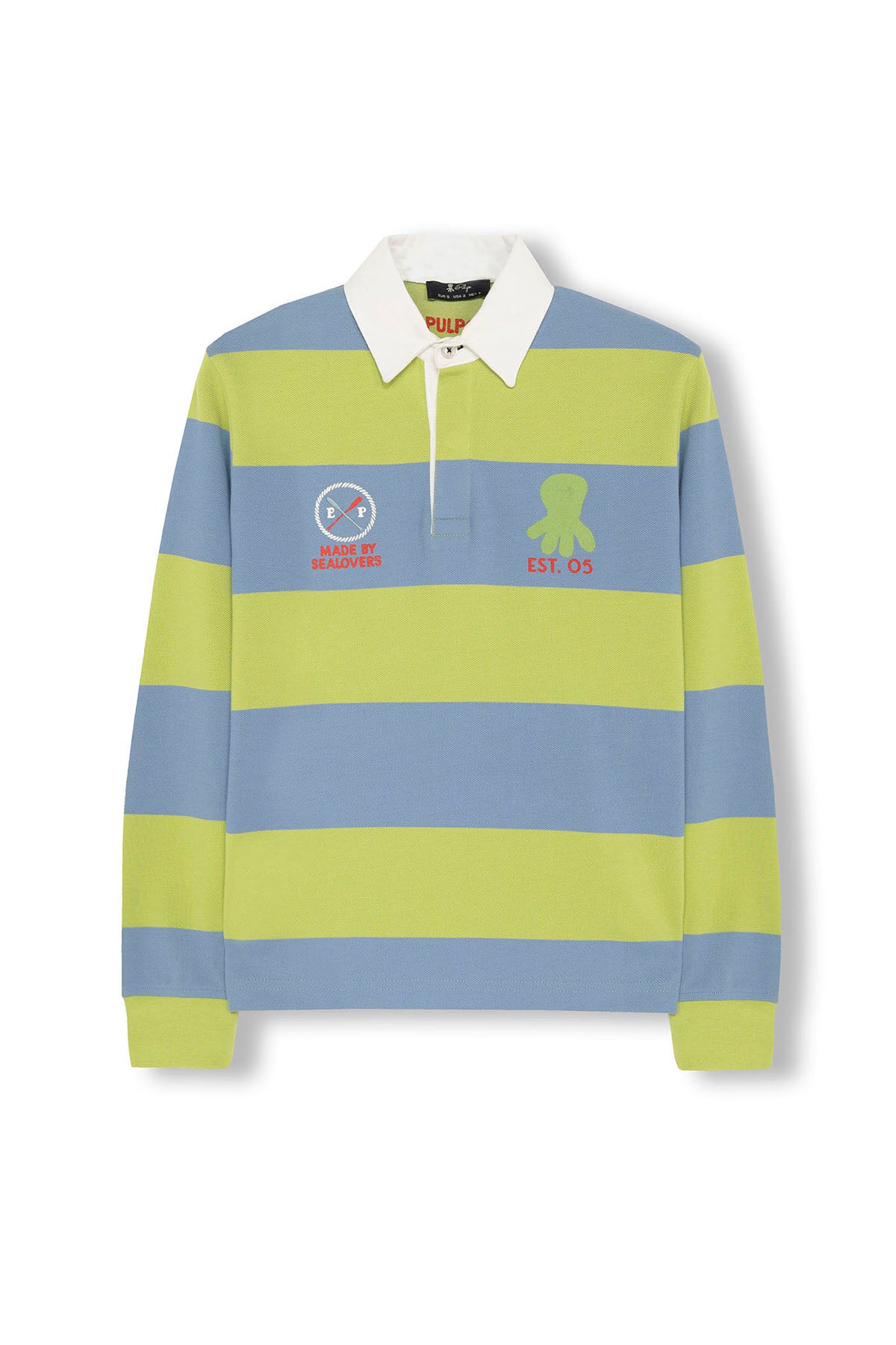 CAMISA POLO DE RUGBY MASCULINA COM PATCH DE BANDEIRA VERDE PISTACHO