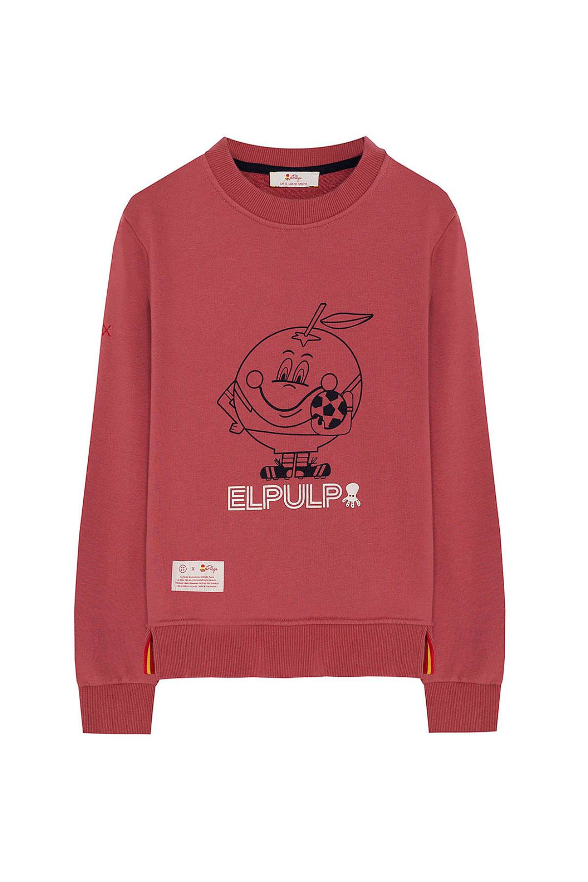 BOY'S SWEATSHIRT WITH CONTRAST ORANGE RED SILHOUETTE PRINT