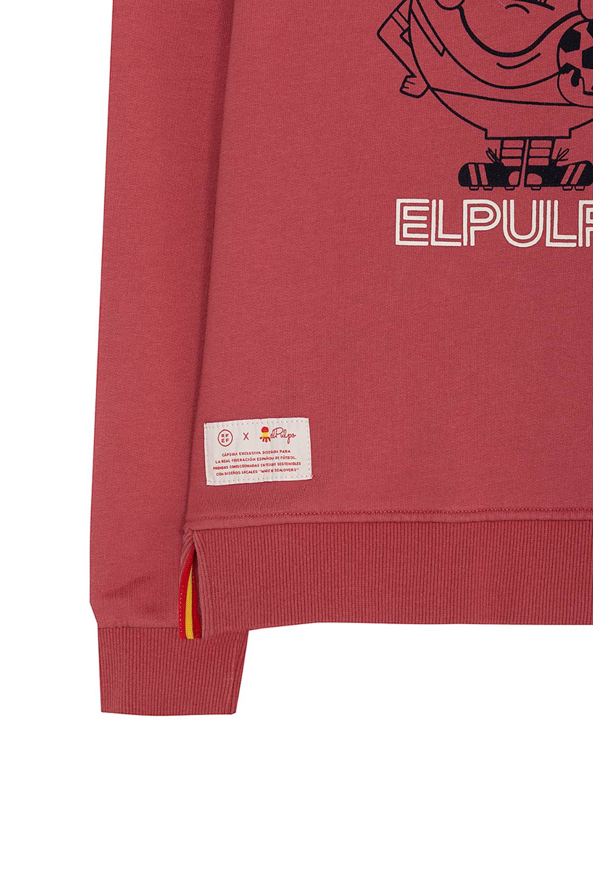 SUDADERA NIÑO ESTAMPADO SILUETA CONTRASTE NARANJITO ROJO DELAVÉ